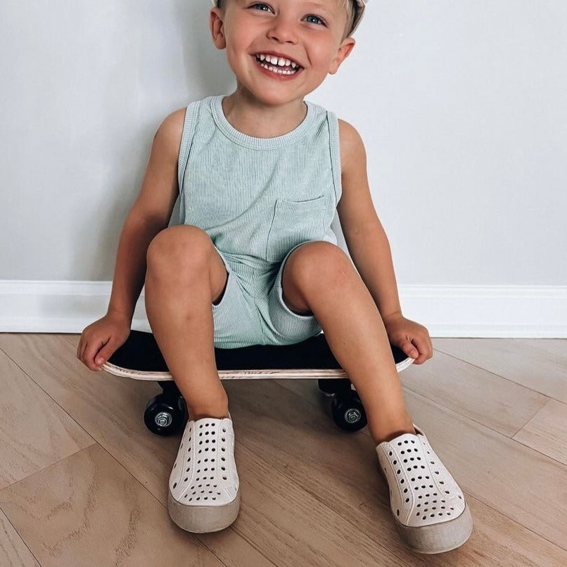 Toddler Perforated Slip On Water Sneakers in Cream - Curbside