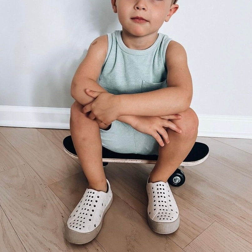 Toddler Perforated Slip On Water Sneakers in Cream - Curbside