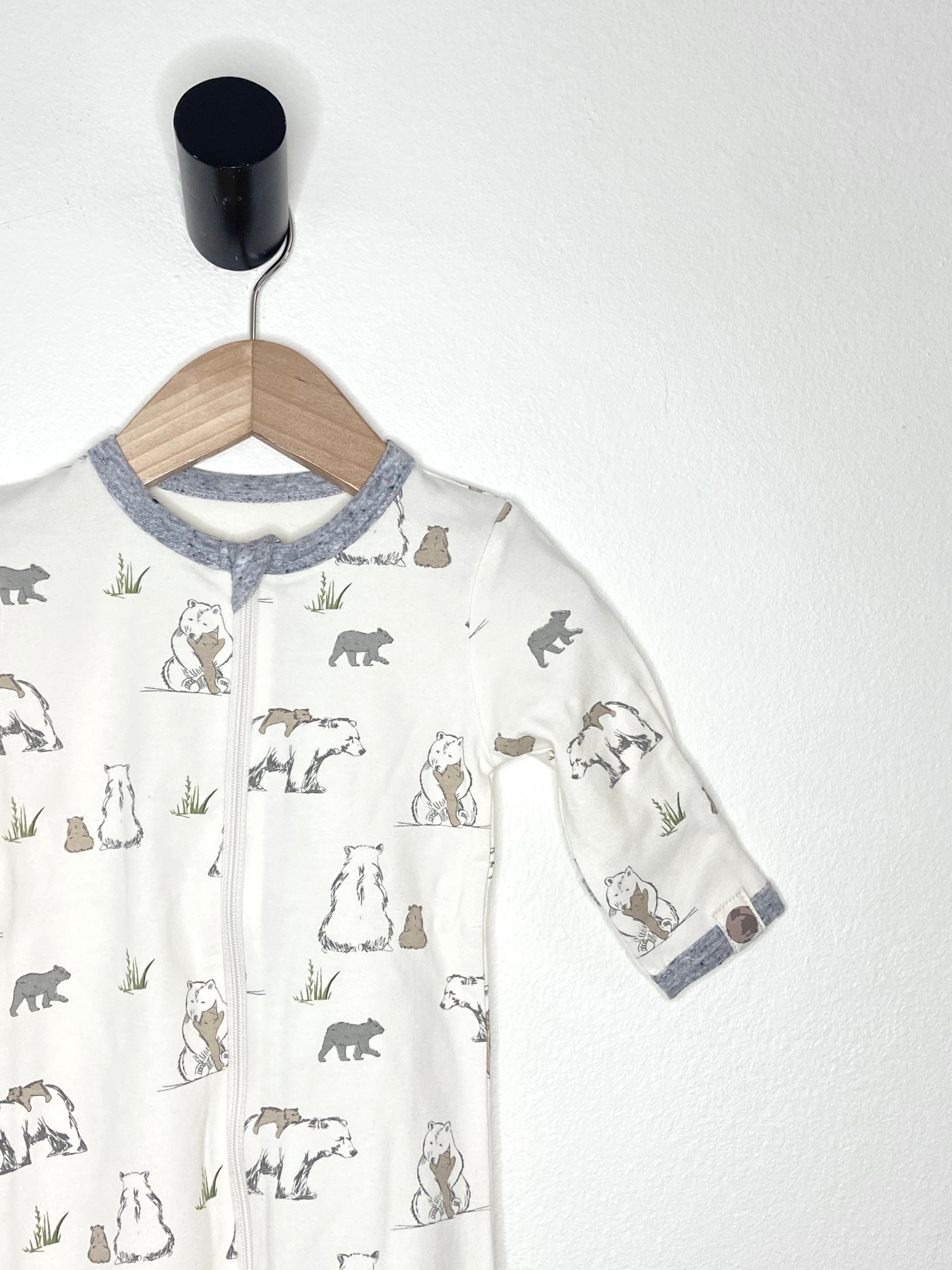 Mama, Papa And Baby Bear Printed Footie In Sustainable Fabric - New For Spring 2025