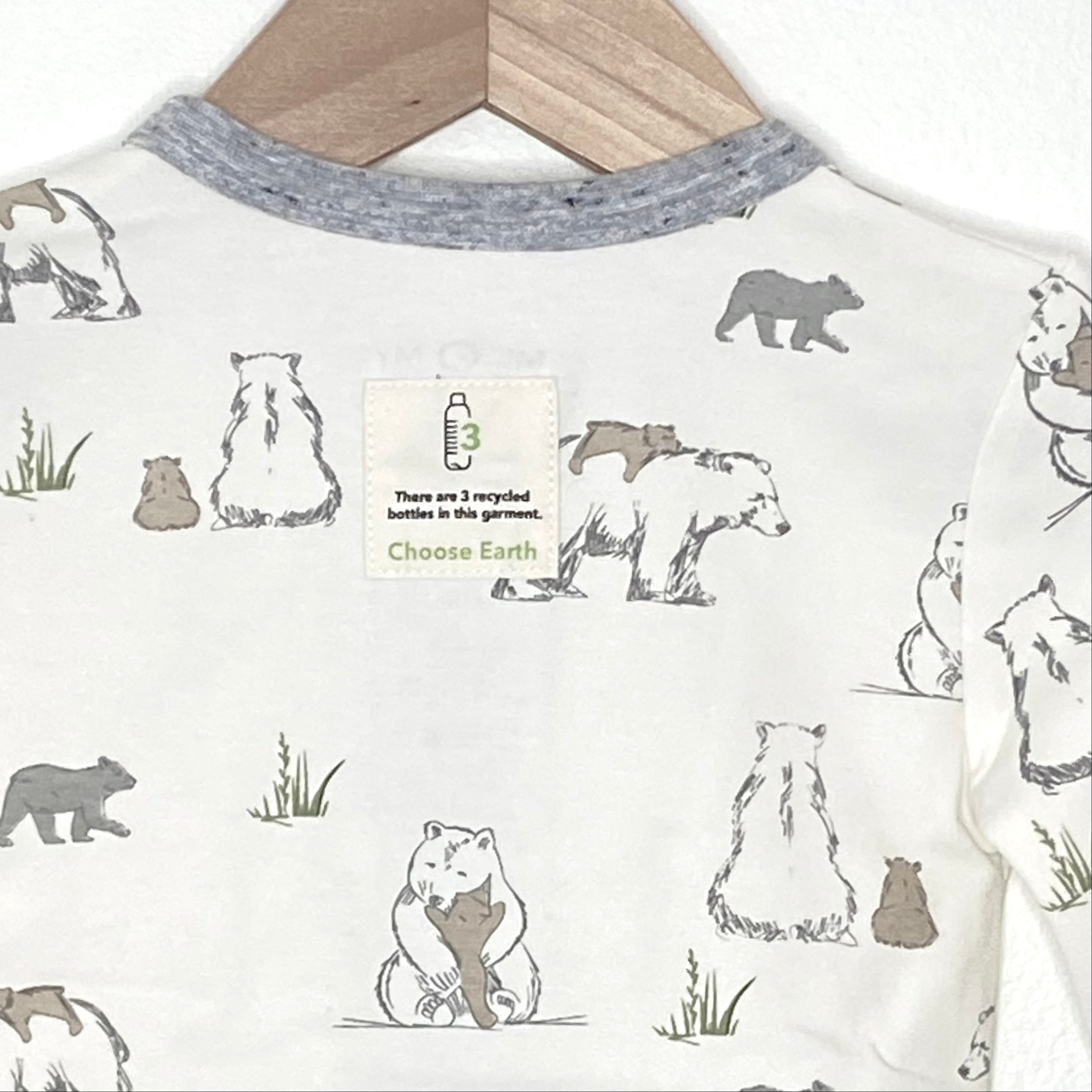 Mama, Papa And Baby Bear Printed Footie In Sustainable Fabric - New For Spring 2025