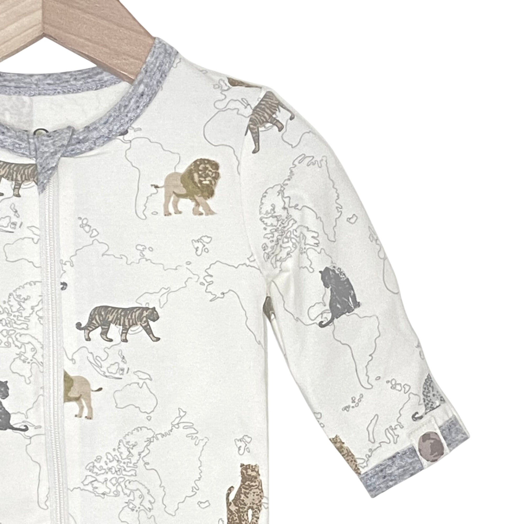 Big Cats Printed Footie In Sustainable Fabric - New For Spring 2025