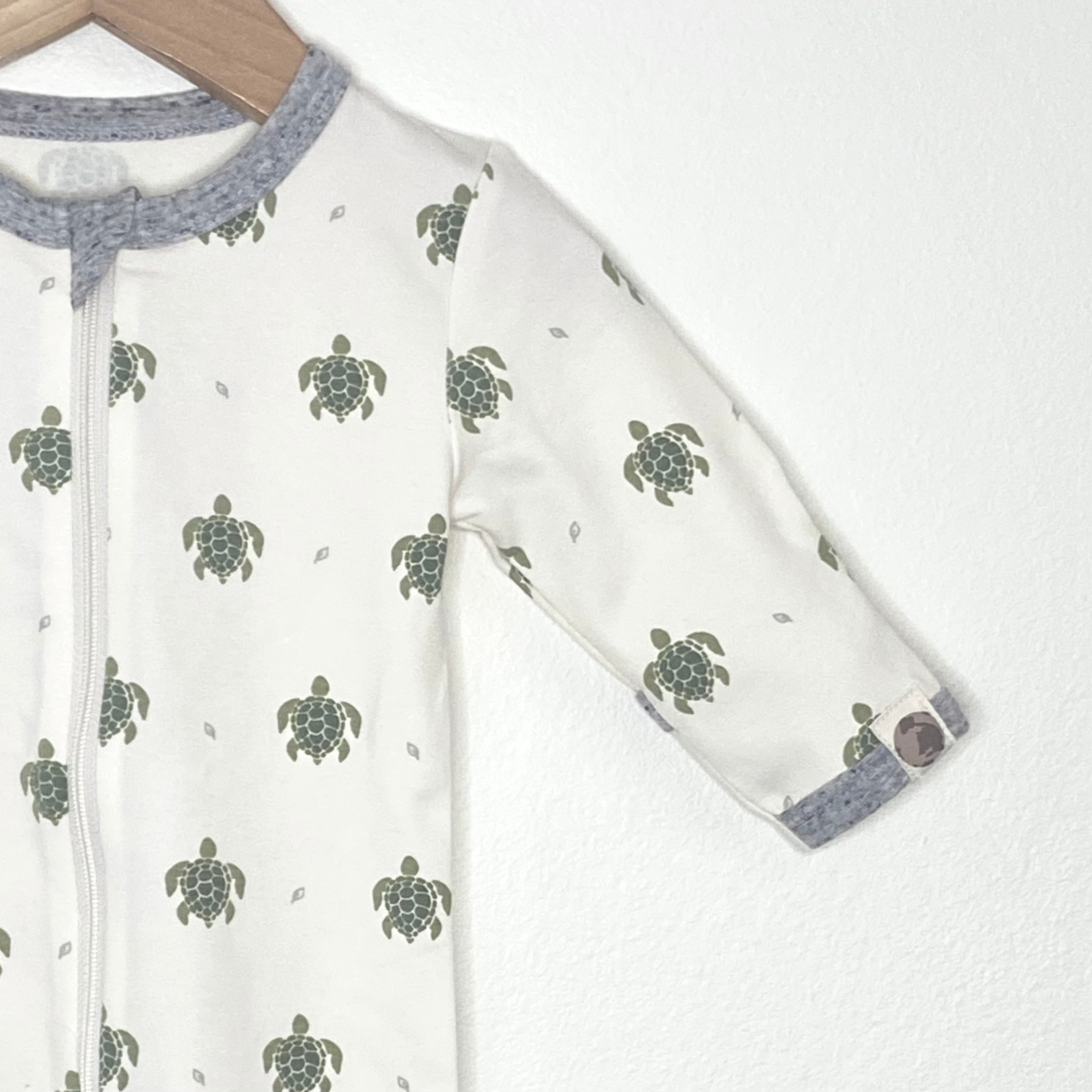 Sea Turtle Printed Footie In Sustainable Fabric - New For Spring 2025