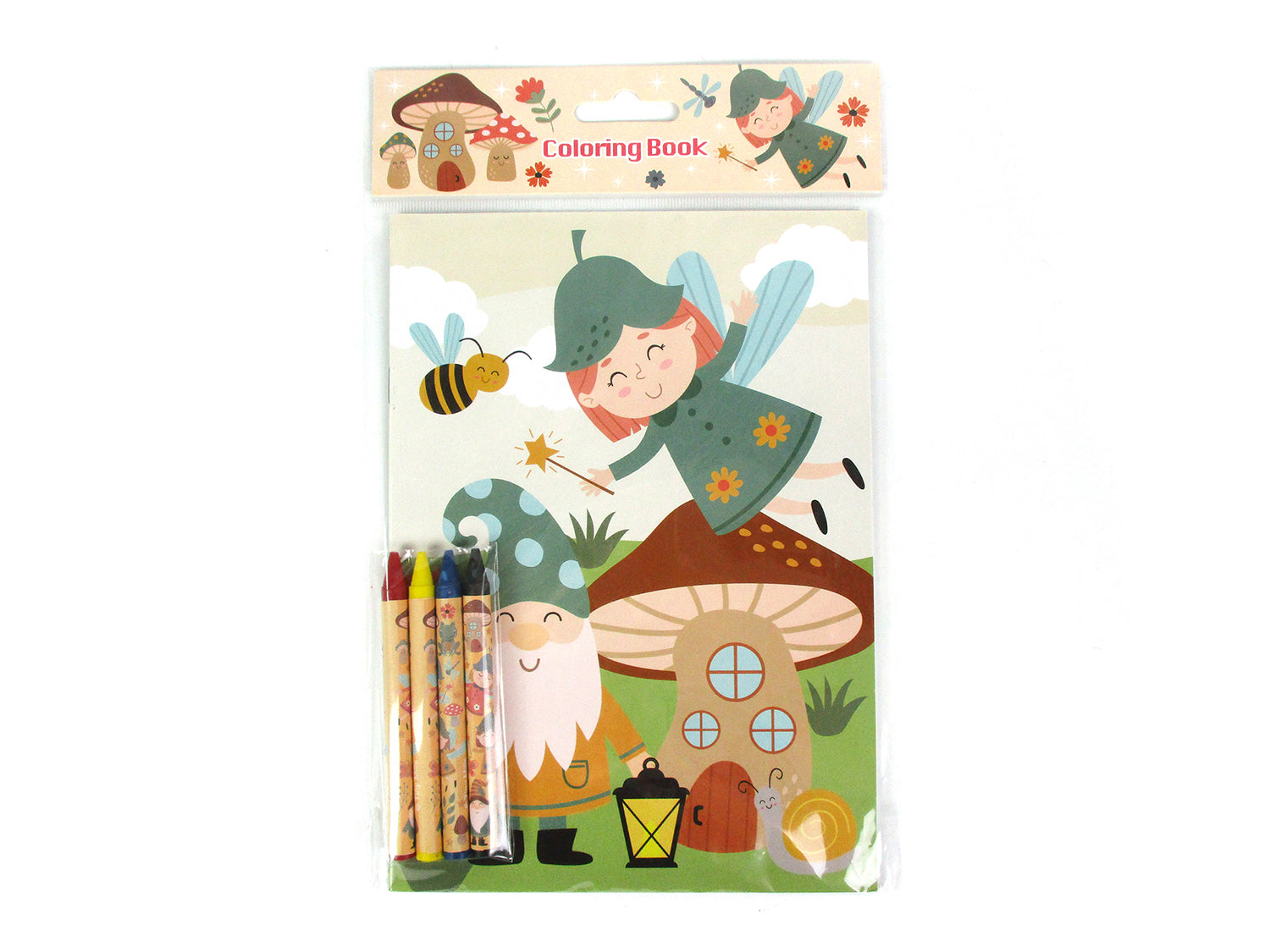 Garden Gnomes & Fairies Coloring Books With Crayons Party Favors - Set Of 6 Or 12