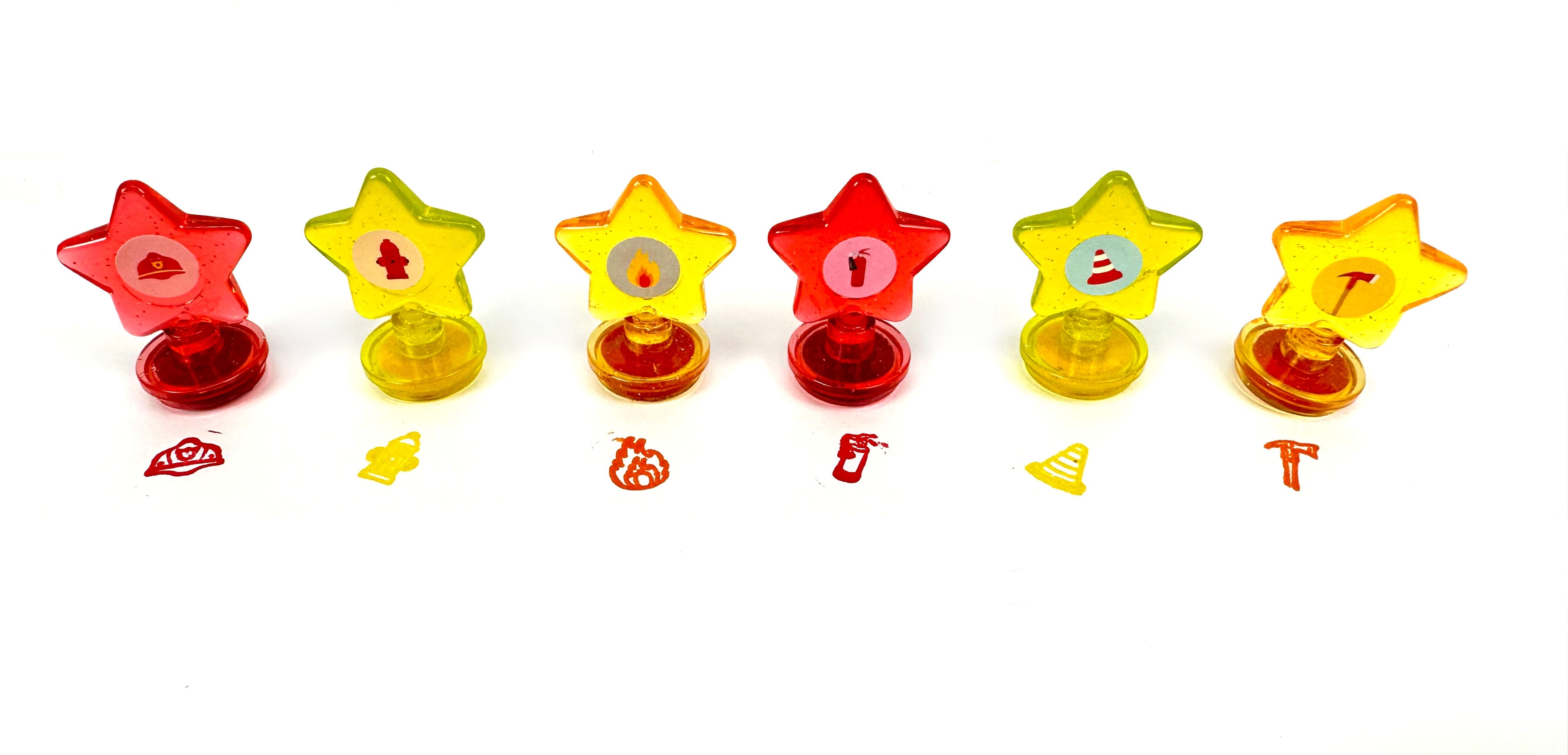 Fire Truck Stackable Crayon With Stamper Topper