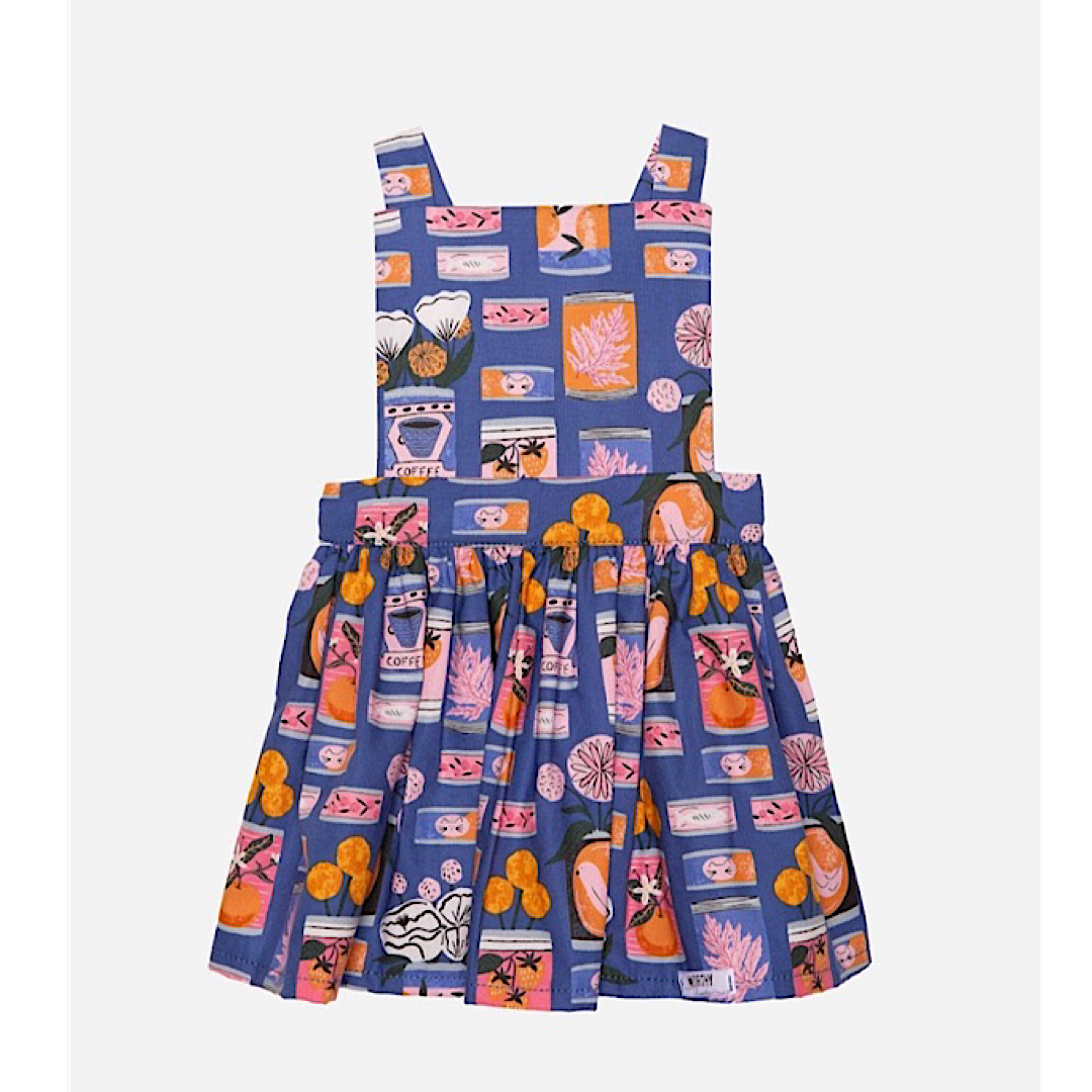 Pinafore Dress In Tin Can Flowers