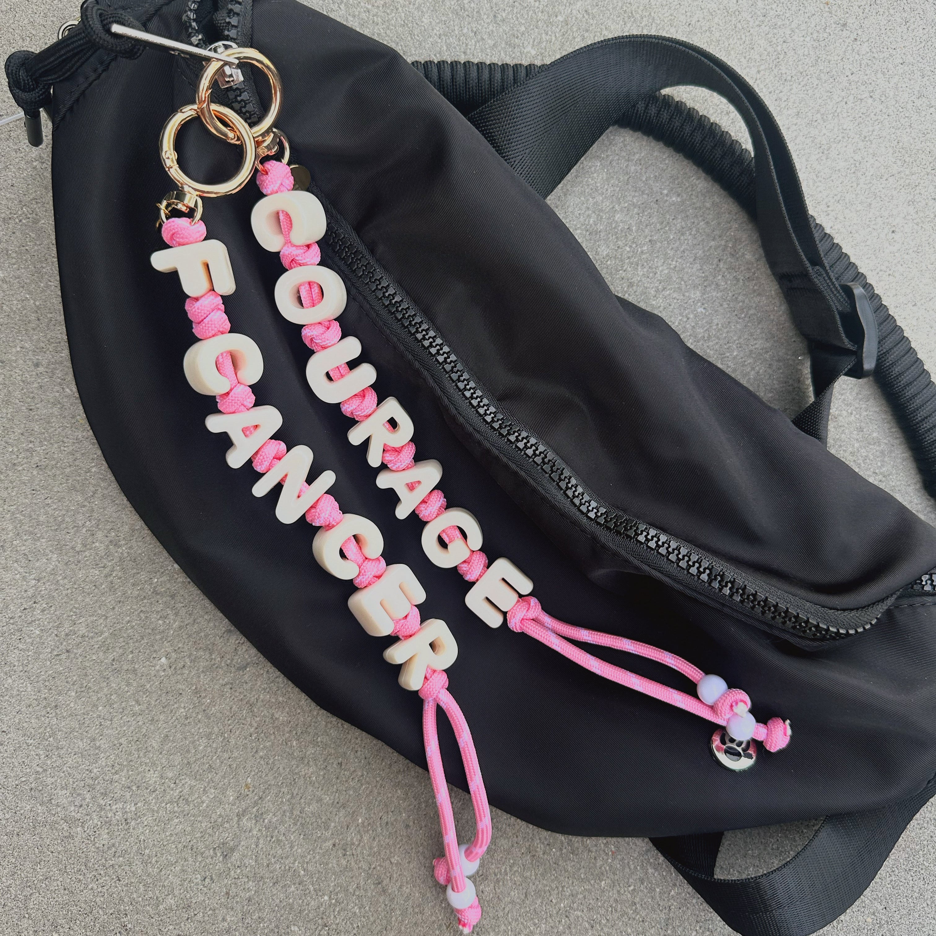 Courage ♡ Bag Charm For Breast Cancer Awareness