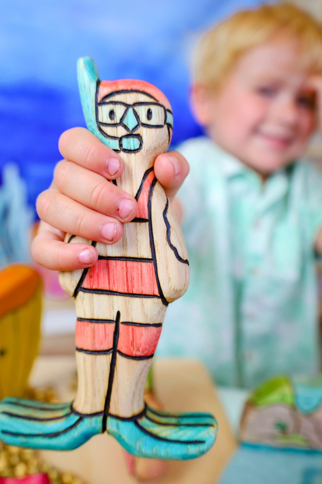 Preorder - Wooden Retro Snorkel Swimmer