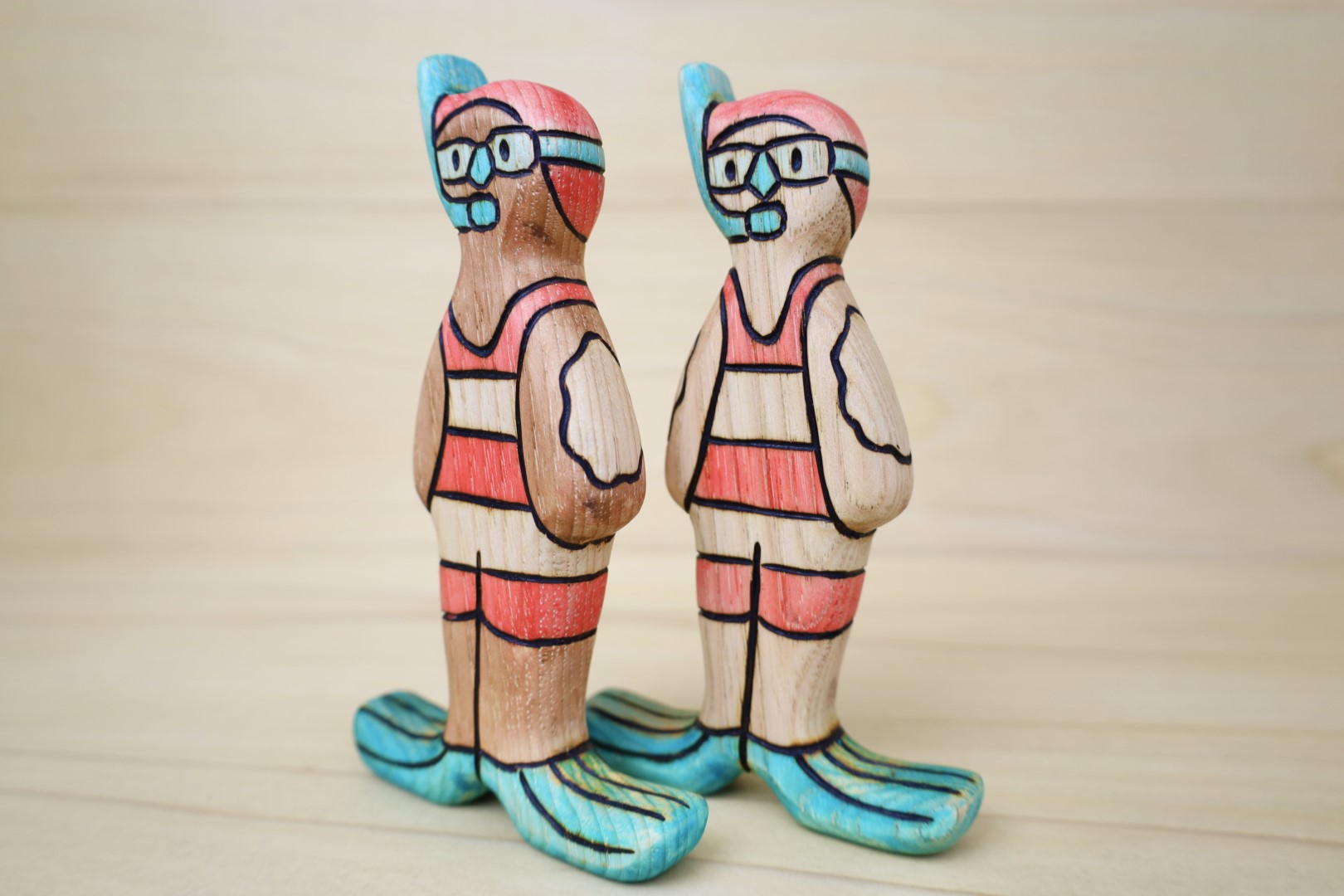 Preorder - Wooden Retro Snorkel Swimmer
