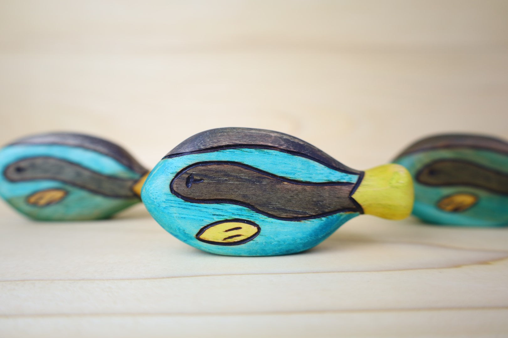 Wooden Blue Tang Surgeonfish Fish Toy