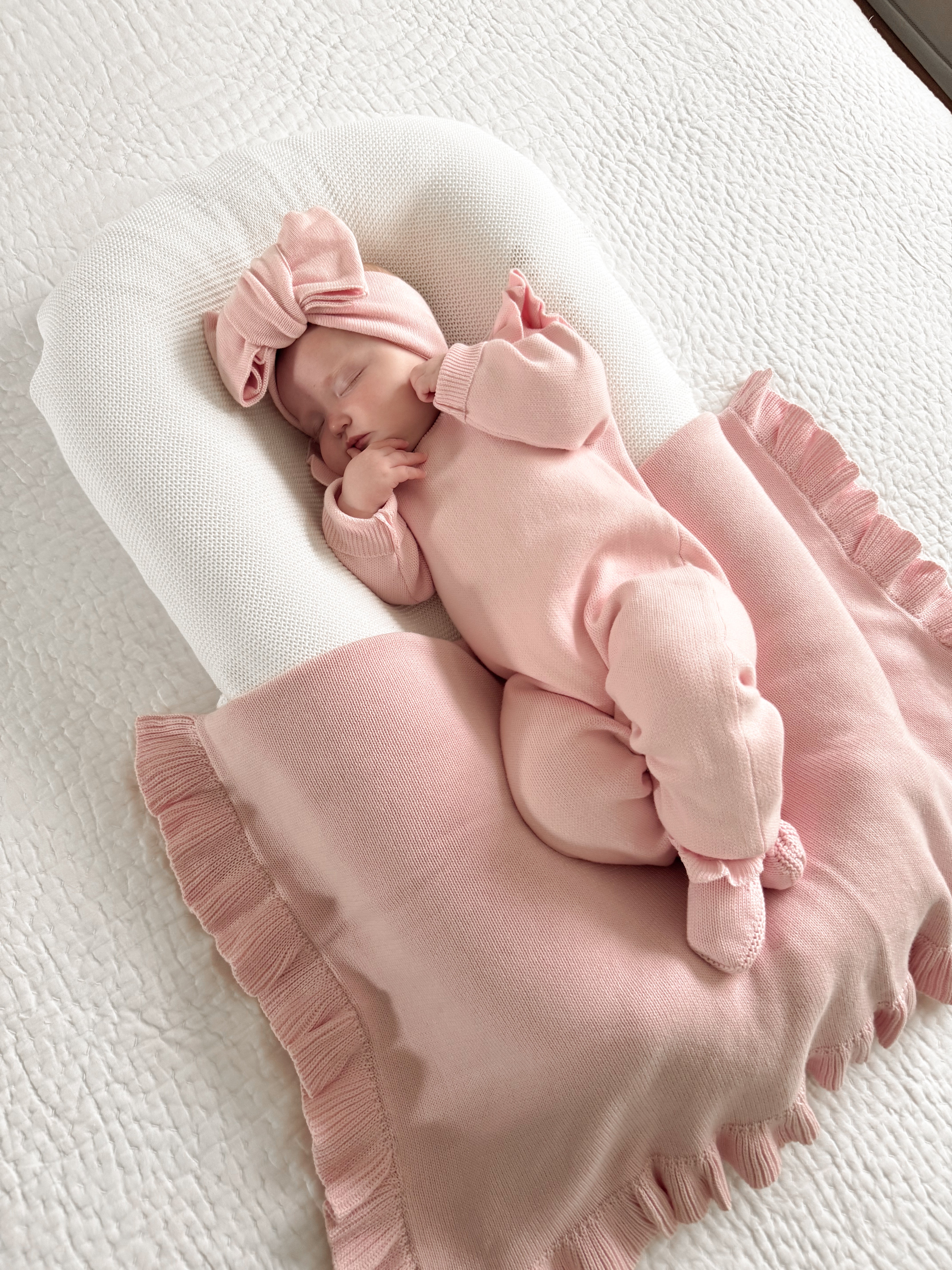 Classic Bow Headband - Powder Pink