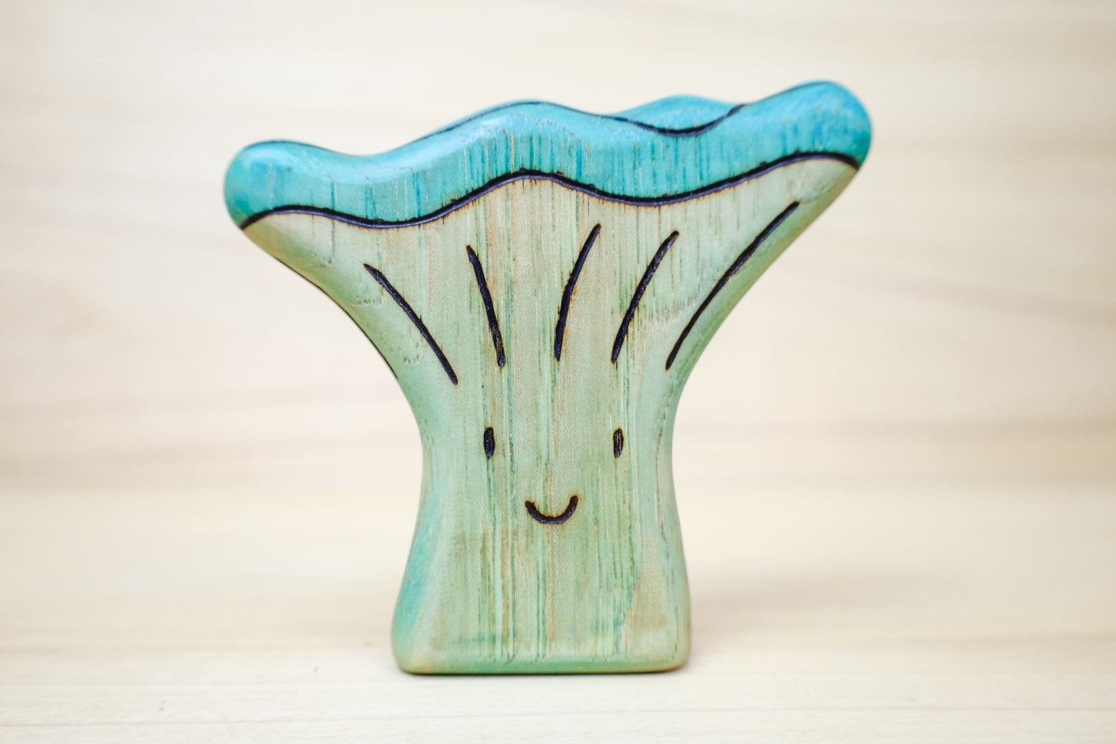 Preorder - Wooden Blue Trumpet Mushroom Toy
