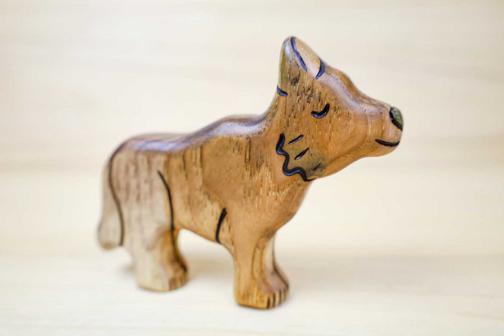 Wooden Wolf Toy