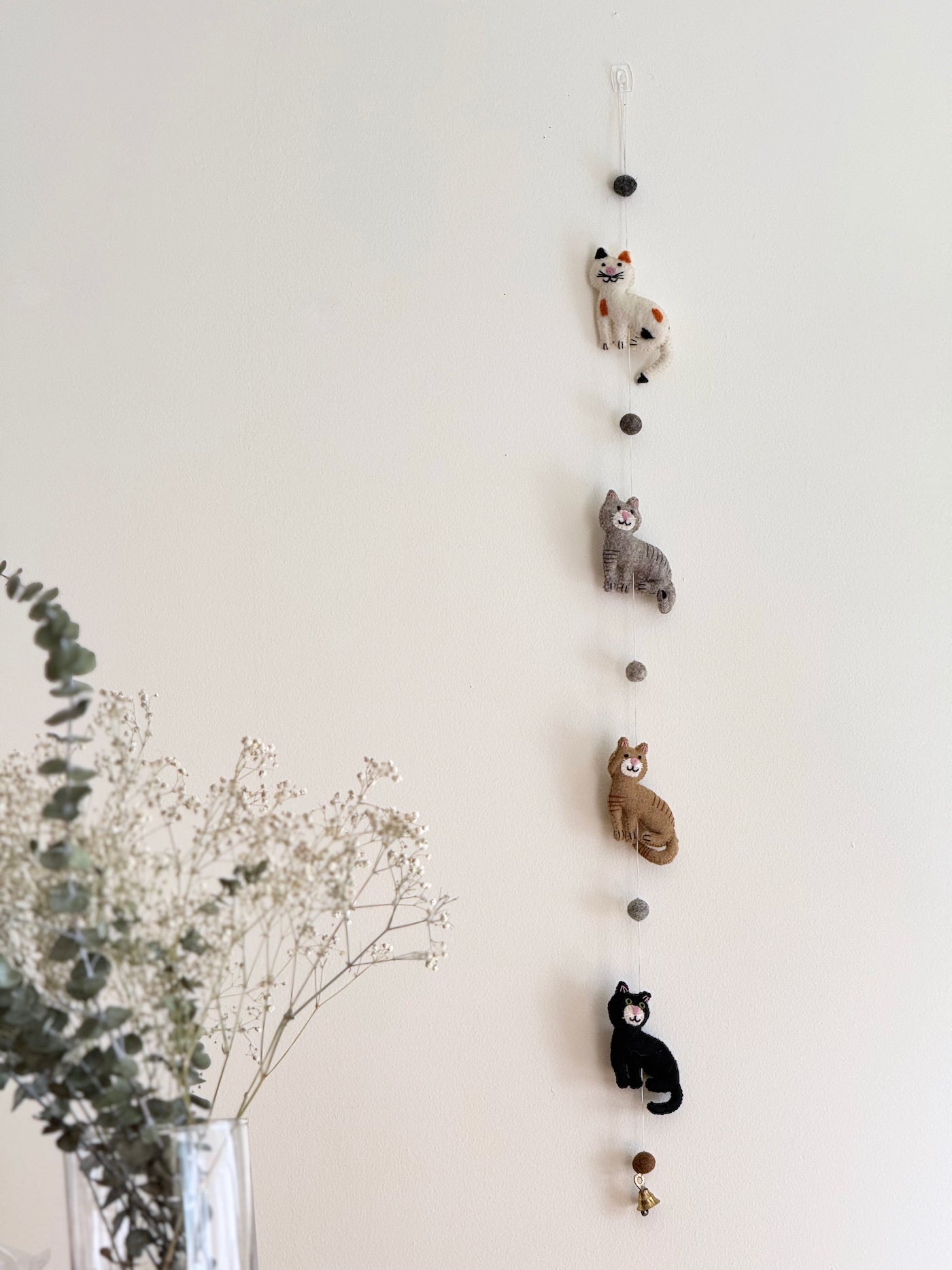 Felt Stitched Cat Garland