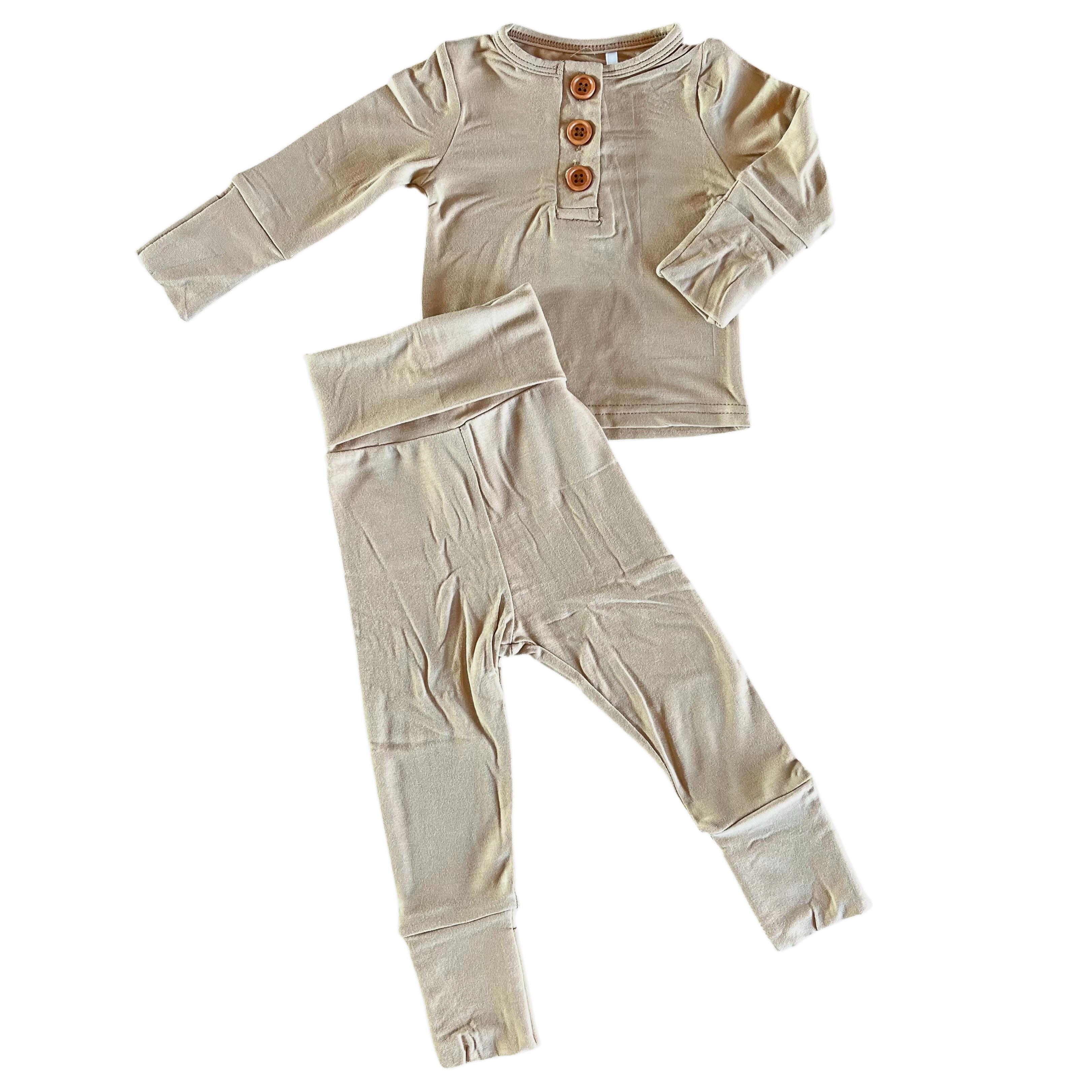 Tan Infant 2-piece Bamboo Set