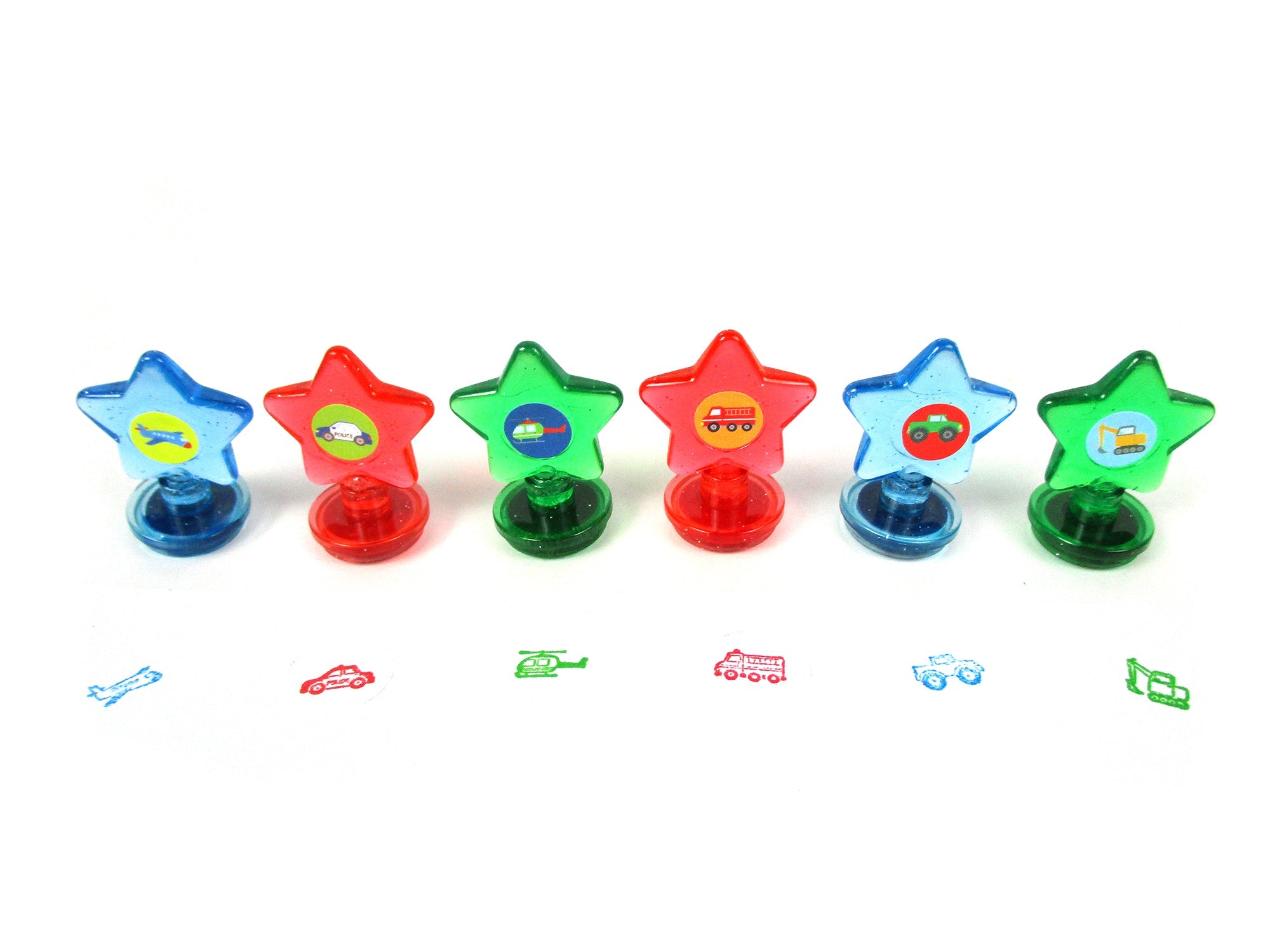 Vehicle Stackable Crayon With Stamper Topper