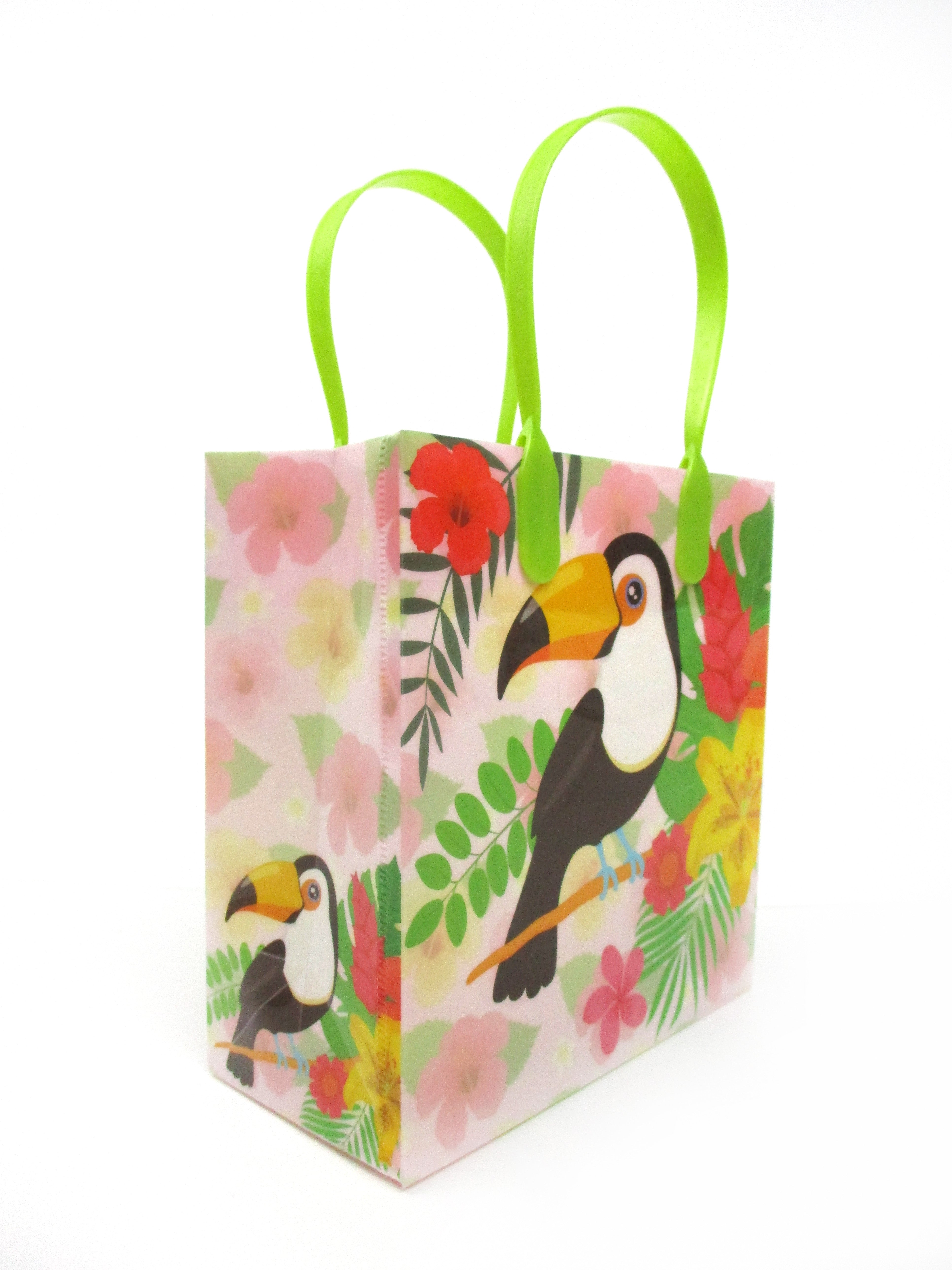 Flamingo Tropical Luau Party Favor Bags Treat Bags - Set Of 6 Or 12