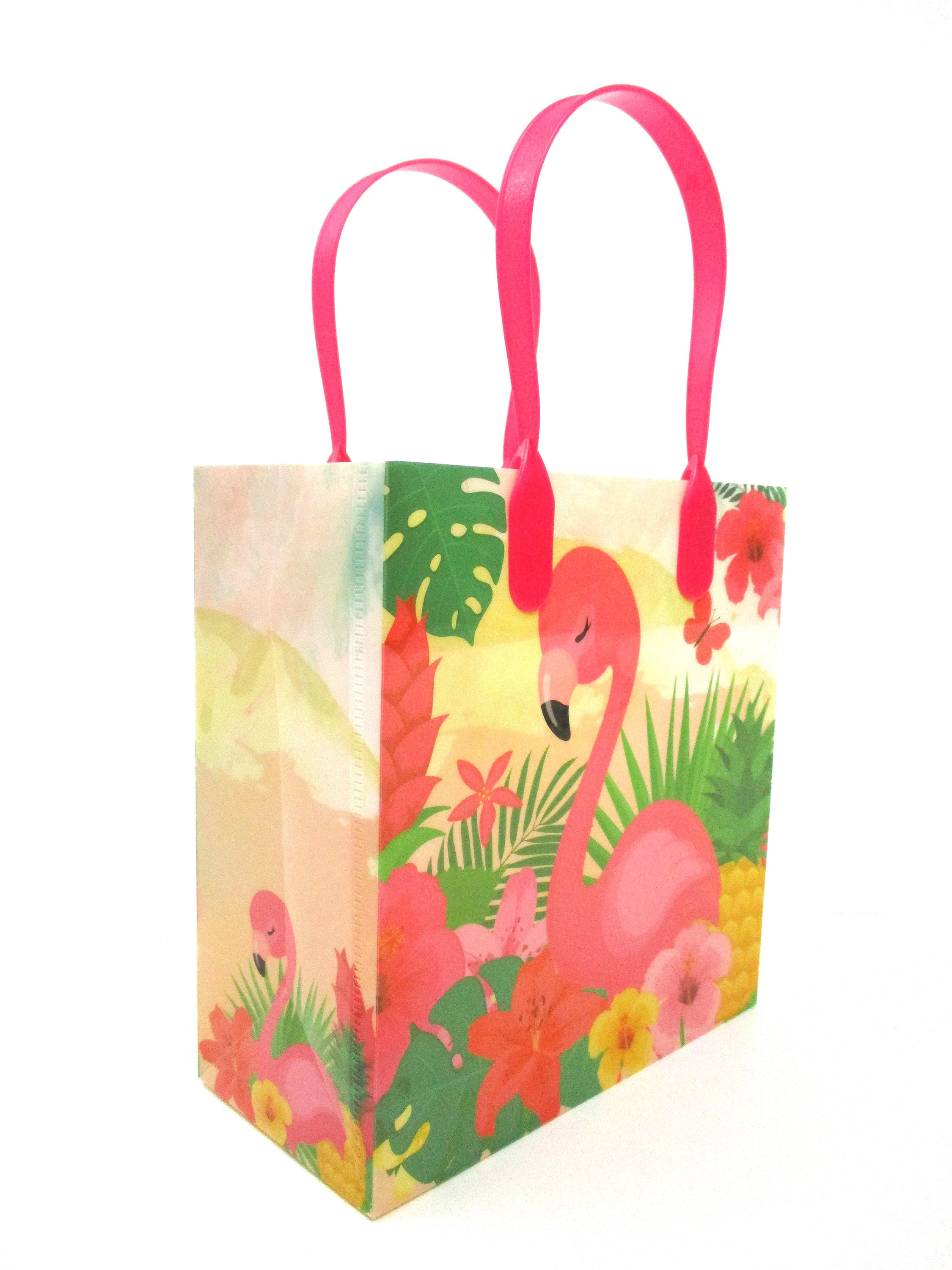 Flamingo Tropical Luau Party Favor Bags Treat Bags - Set Of 6 Or 12