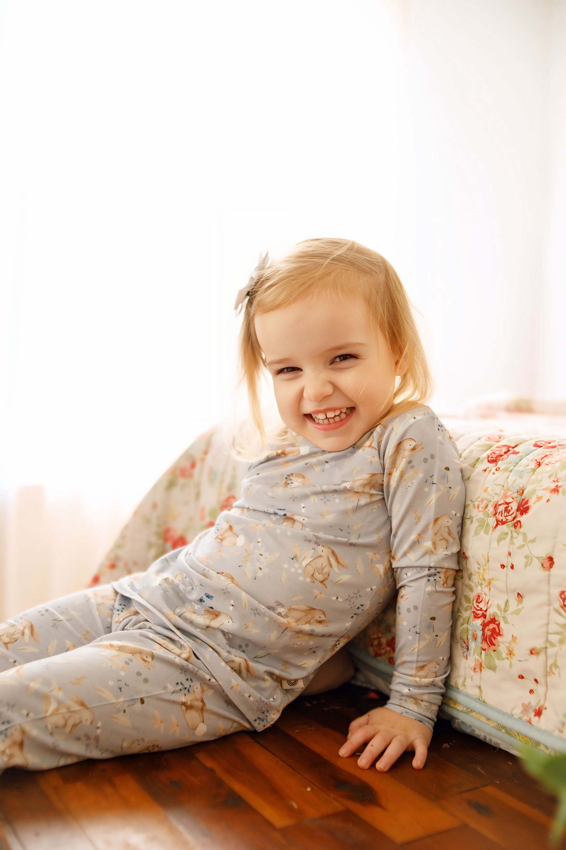 Bunny Blossoms 2pc Bamboo Pajama Set