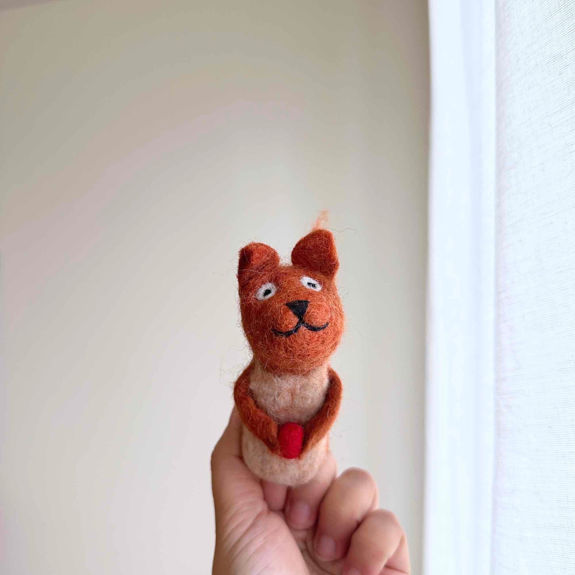 Squirrel With Acorn Finger Puppet