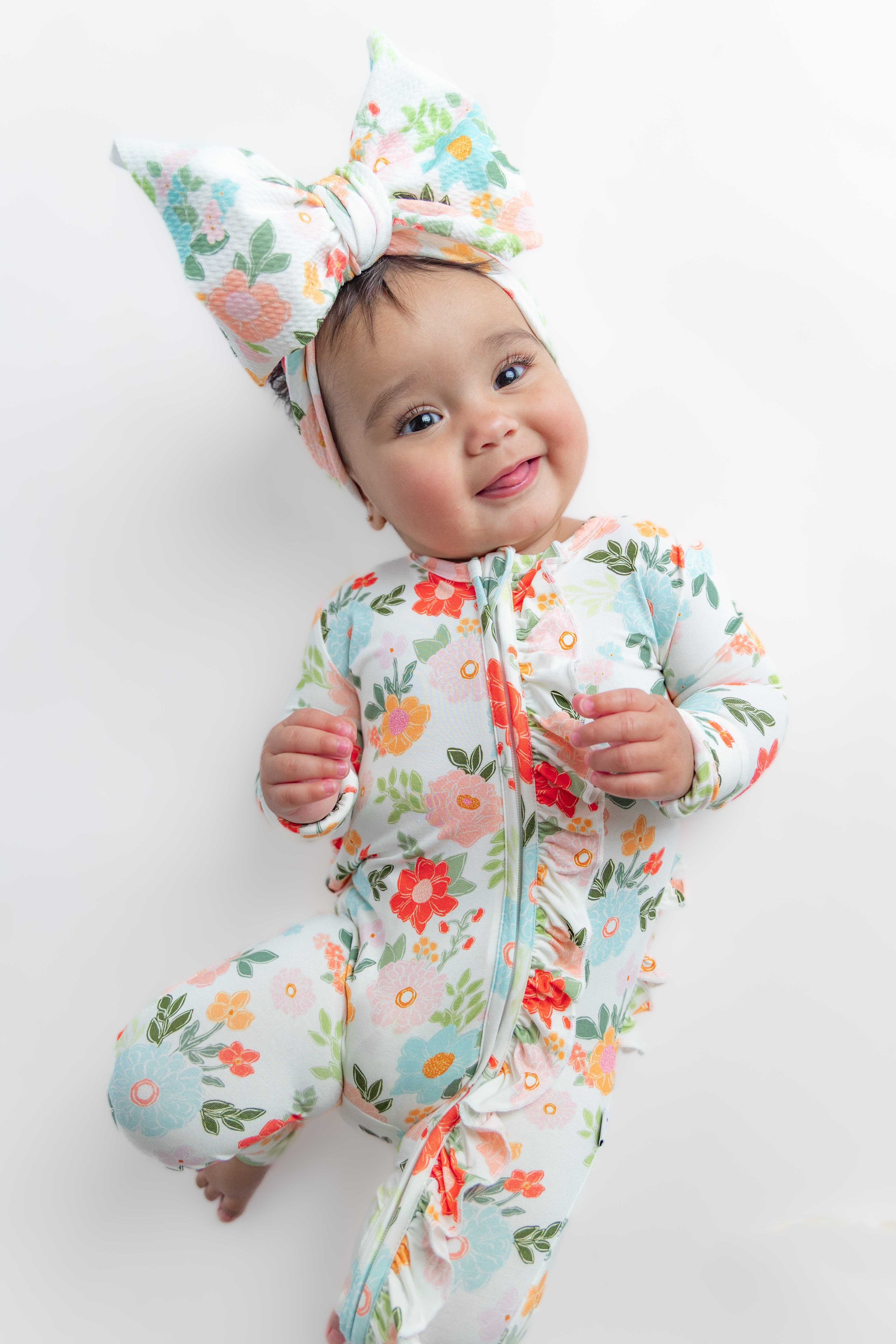 Cottage Blooms Bamboo Zip Romper
