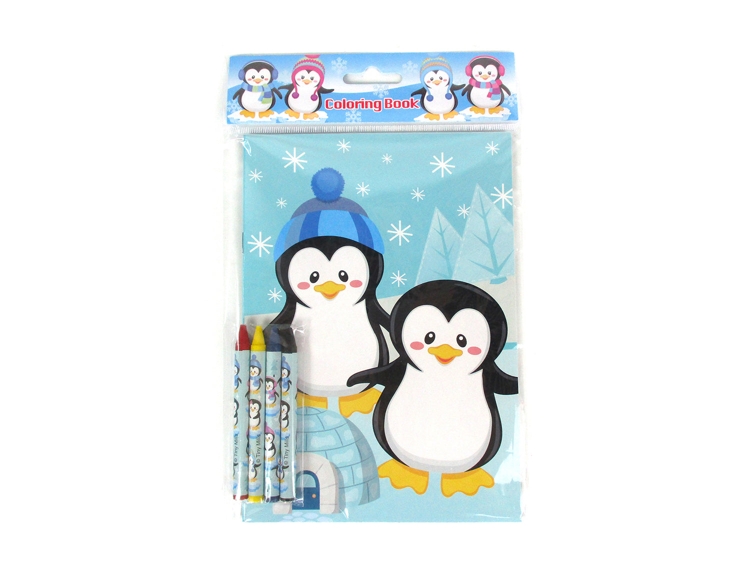 Penguin Coloring Books With Crayons Party Favors - Set Of 6 Or 12