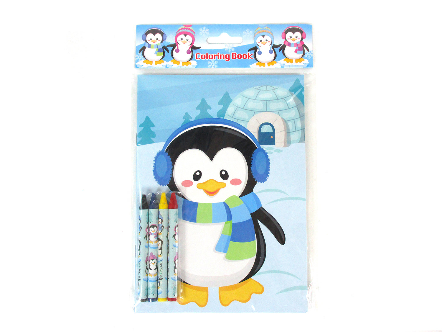 Penguin Coloring Books With Crayons Party Favors - Set Of 6 Or 12