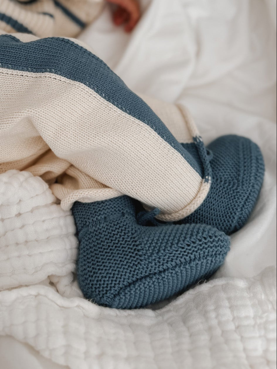 Sock Booties - Denim Blue