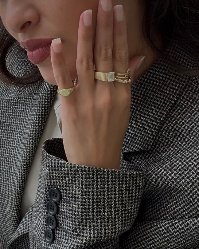 14k Gold Evil Eye Lash Ring