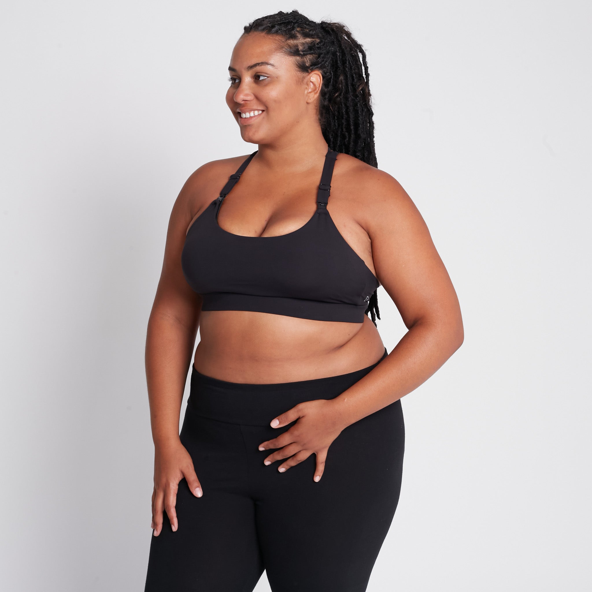 Océane 4 - Medium Support Nursing & Hands Free Pumping Sports Bra (noir)