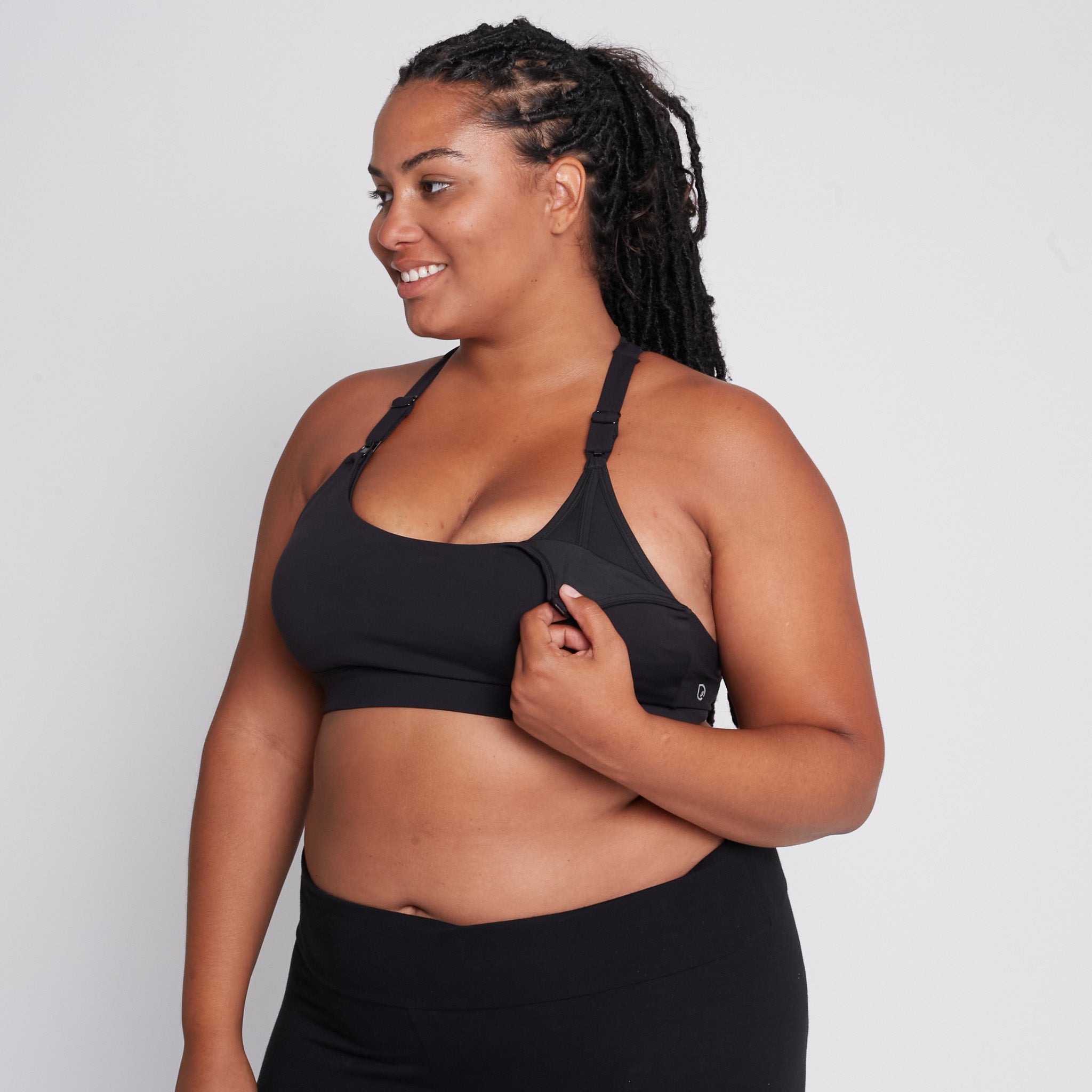 Océane 4 - Medium Support Nursing & Hands Free Pumping Sports Bra (noir)