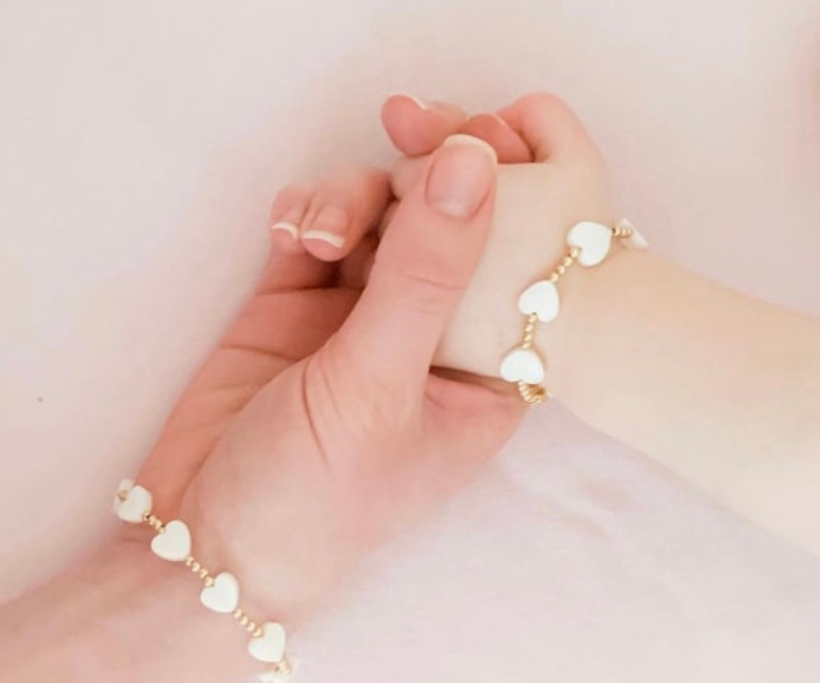 Gold-filled Shell Heart Bracelet | Handmade Jewelry For Women, Kids & Babies | Everyday Layering Bracelet