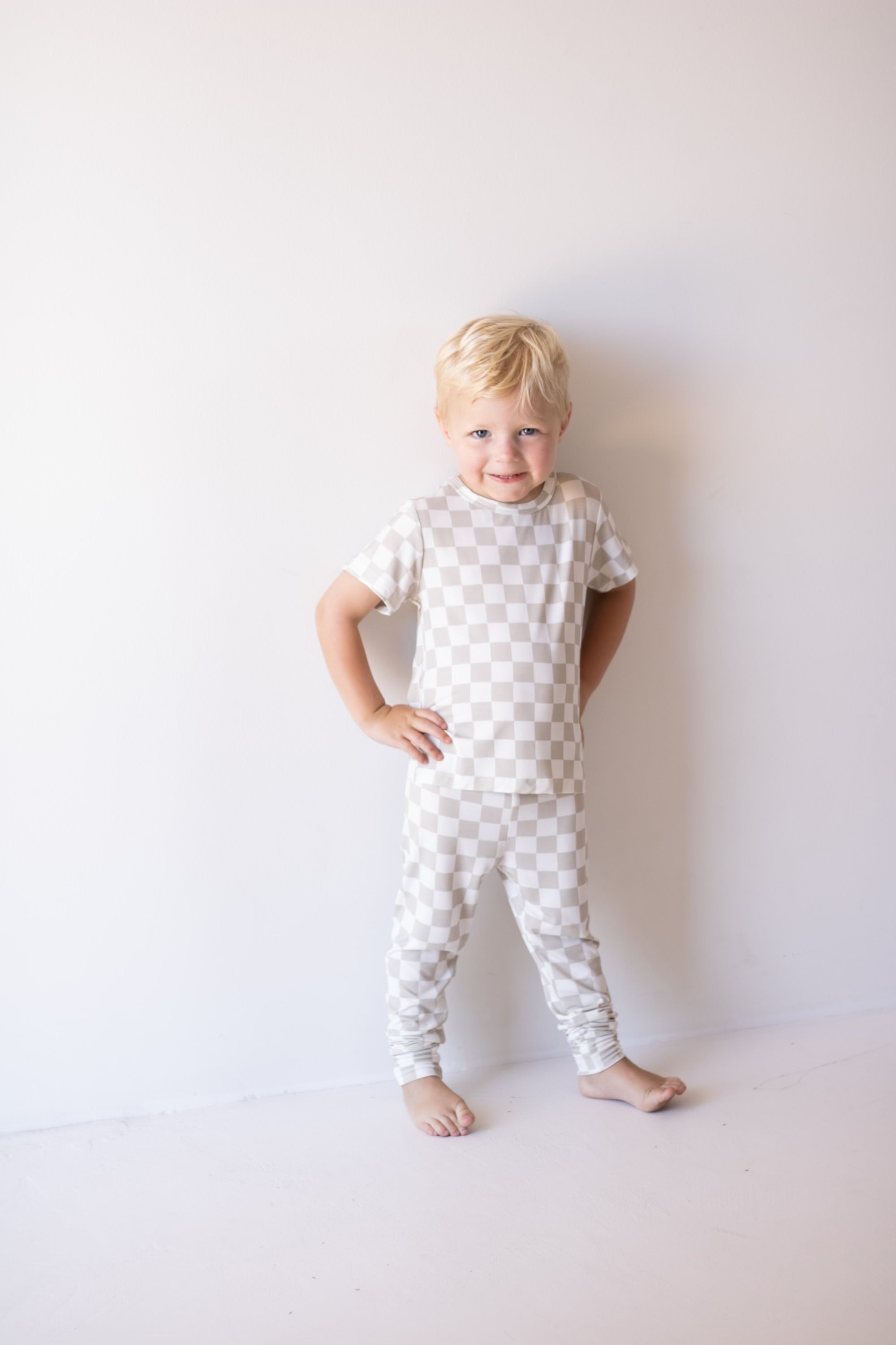 Bamboo Two Piece Lounge Set | Checkerboard