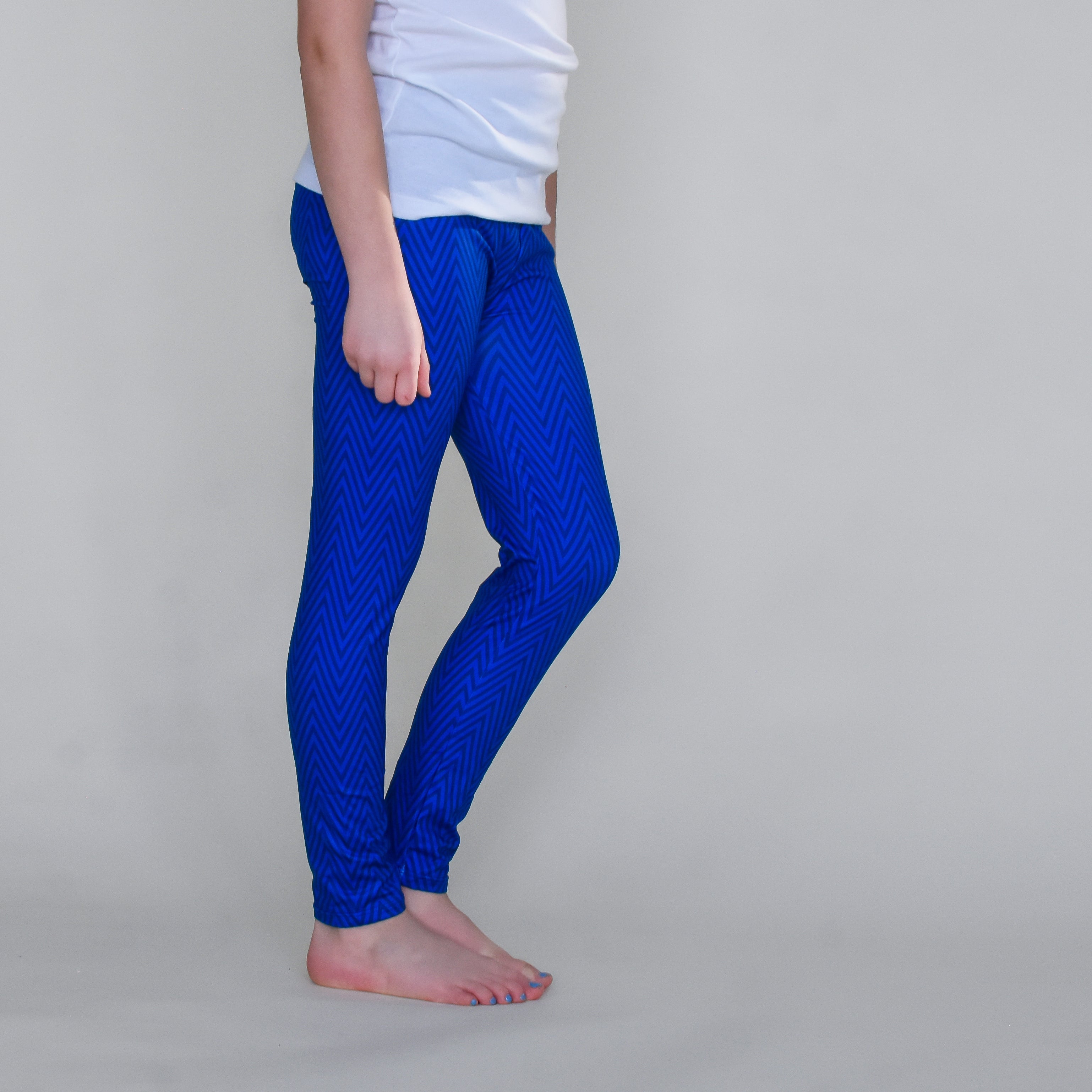Royal Blue Chevron Leggings