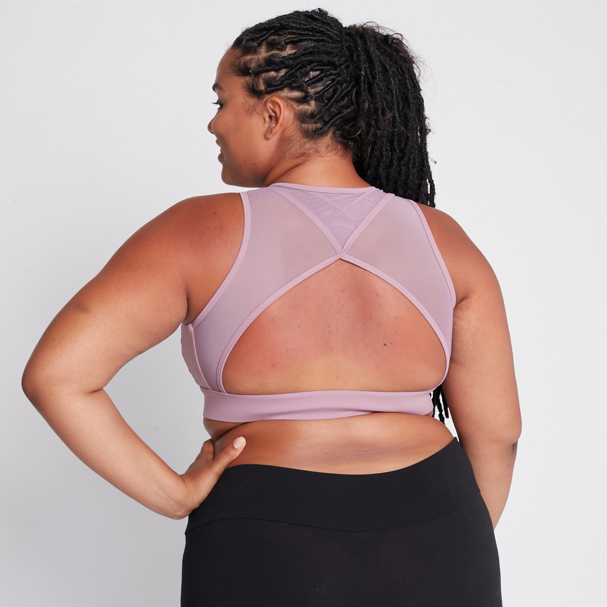 Capucine 2 - High Neck High Support Nursing & Hands Free Pumping Sports Bra (lavender Smoke)