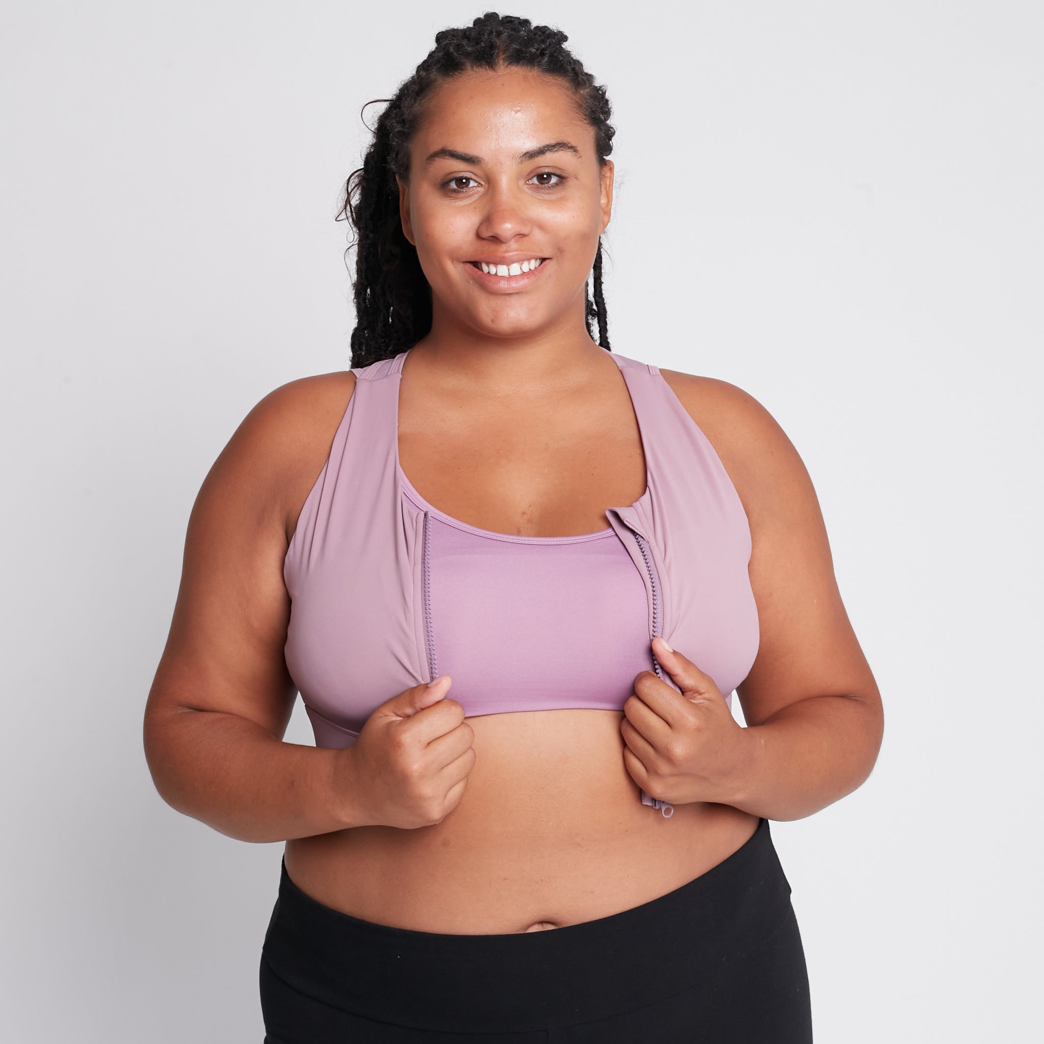 Capucine 2 - High Neck High Support Nursing & Hands Free Pumping Sports Bra (lavender Smoke)