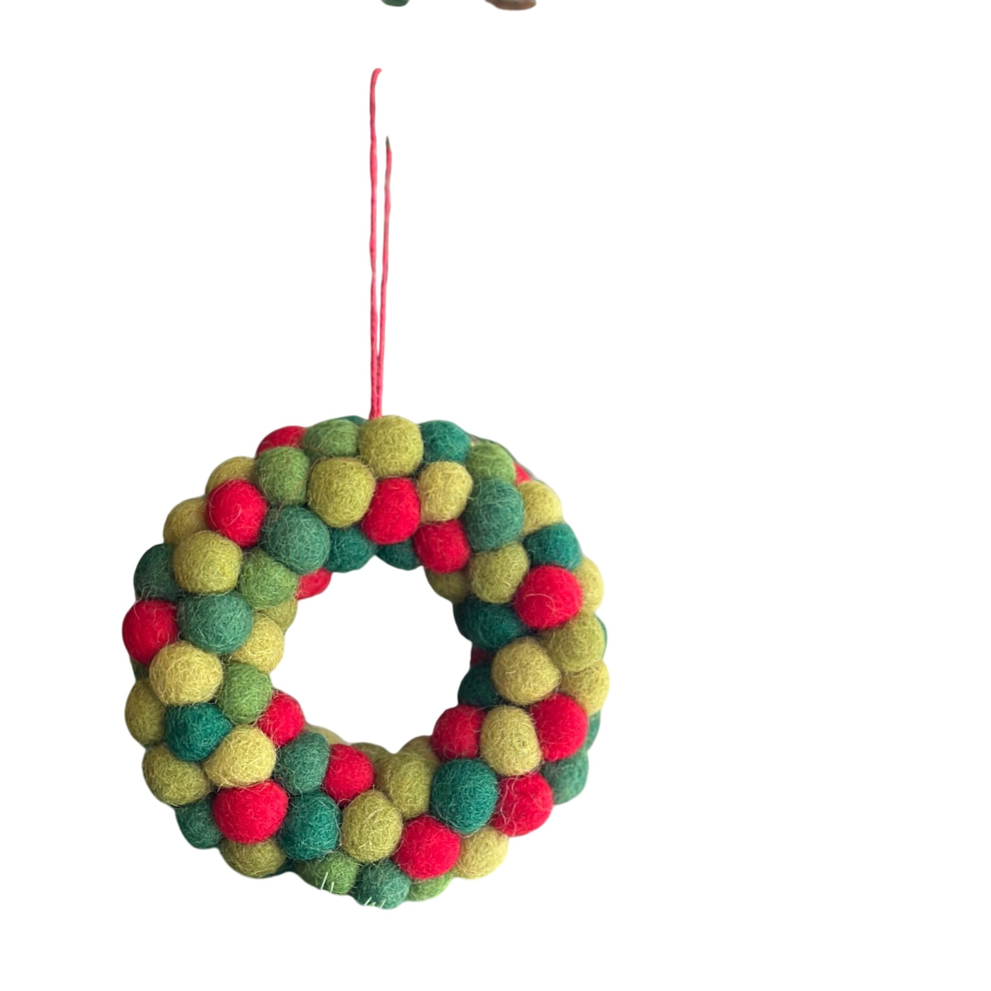 Felt Ornament - Mini Pompom Pompom Wreath
