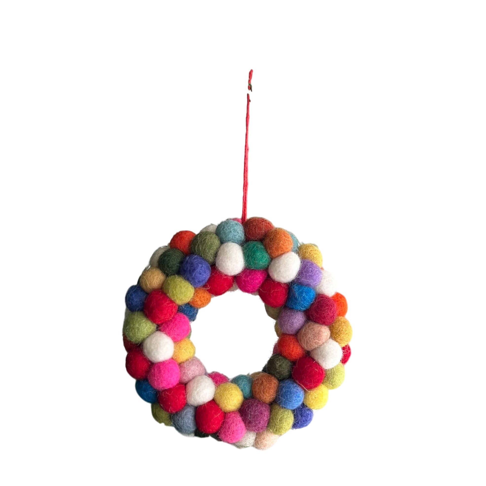 Felt Ornament - Mini Pompom Pompom Wreath