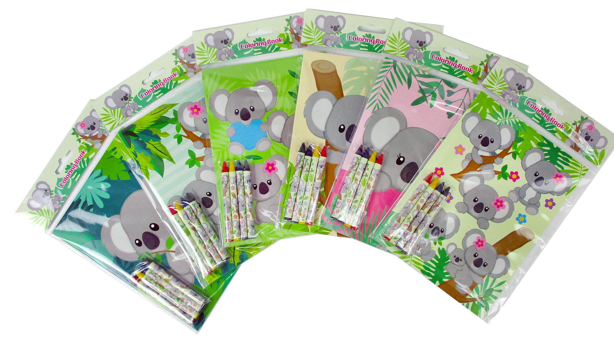 Koalas Coloring Books With Crayons - Set Of 6 Or 12