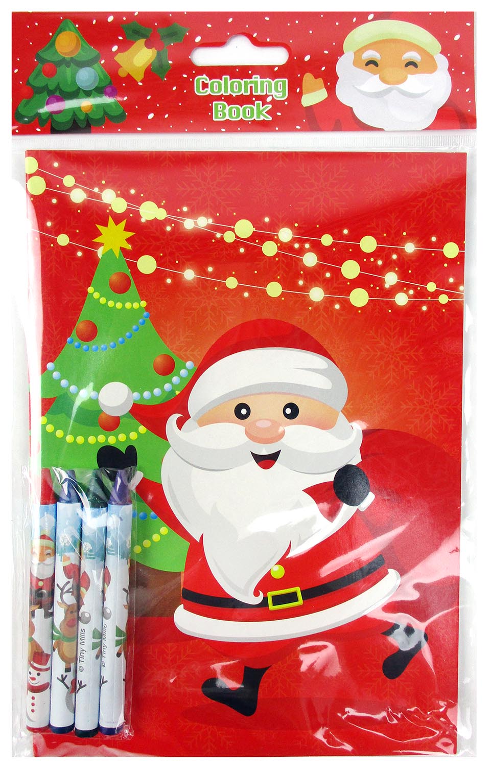 Christmas Holidays Coloring Books With Crayons - Set Of 6 Or 12
