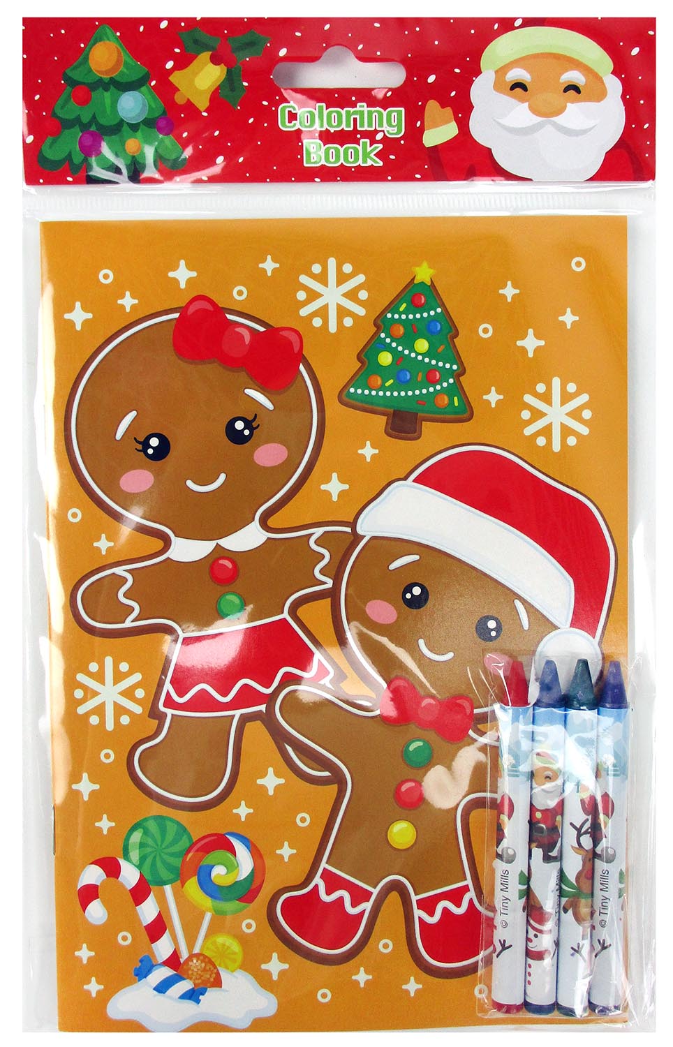 Christmas Holidays Coloring Books With Crayons - Set Of 6 Or 12