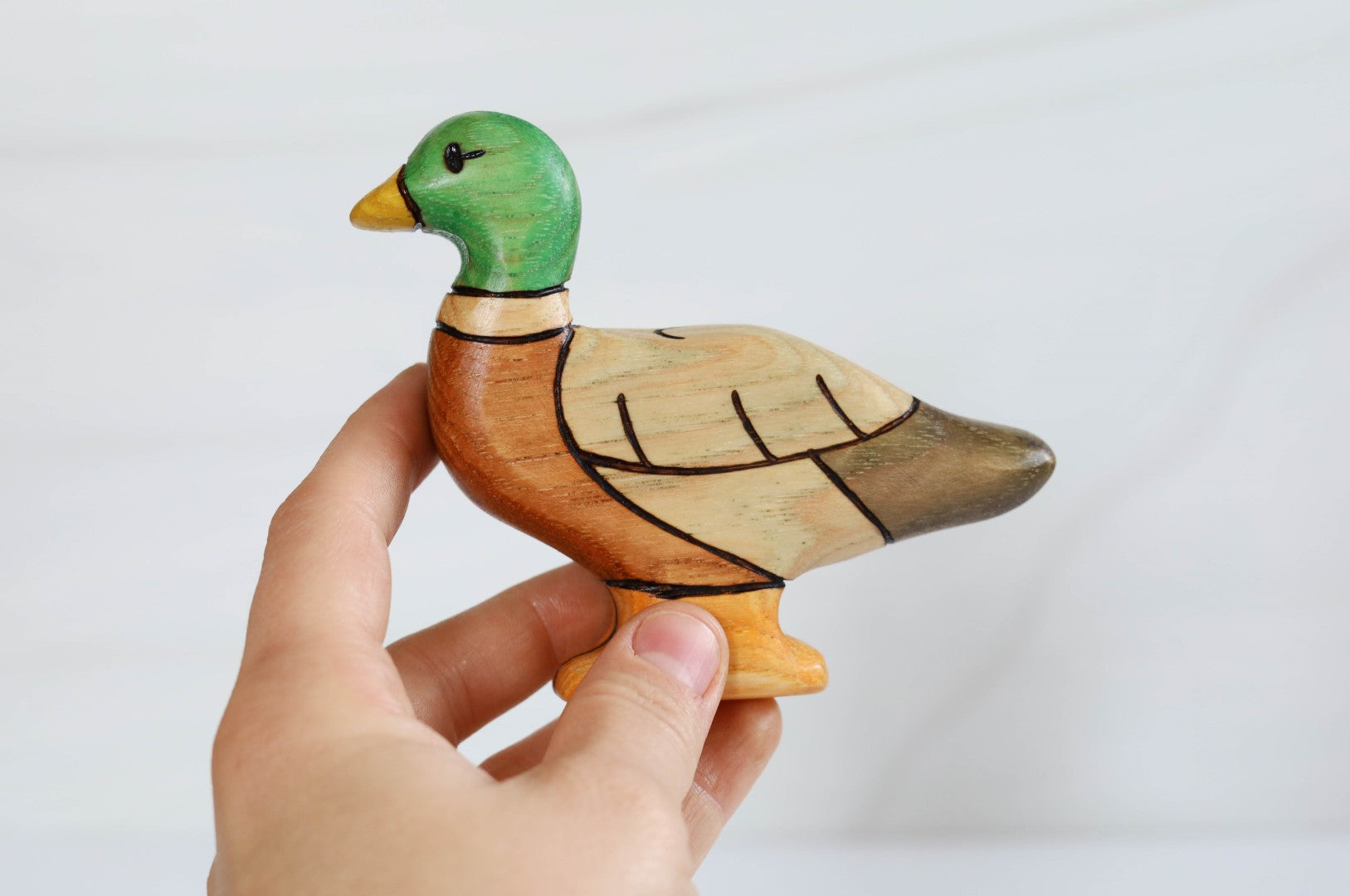 Wooden Mallard Duck Toy