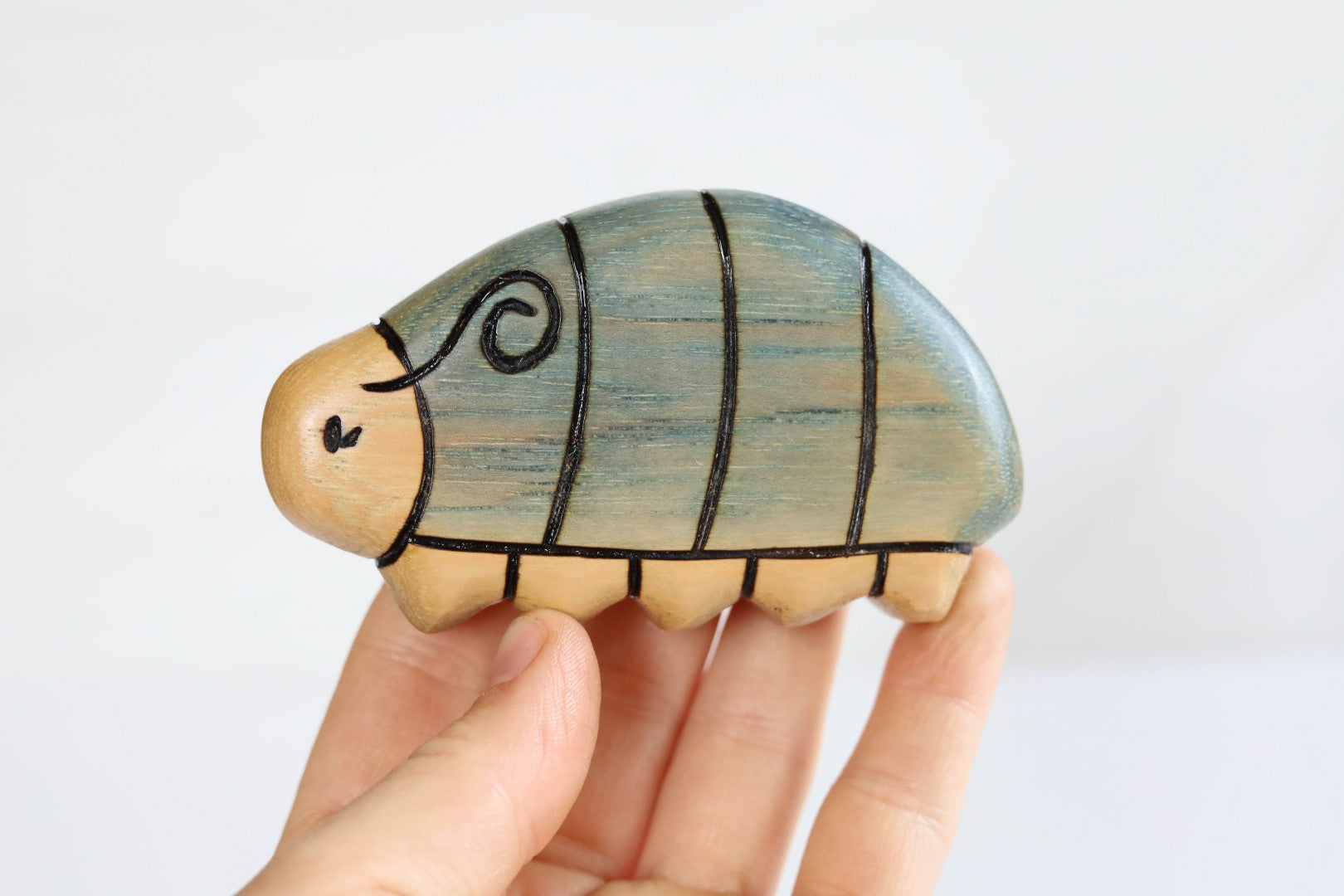 Wooden Roly Poly Pill Bug Toy