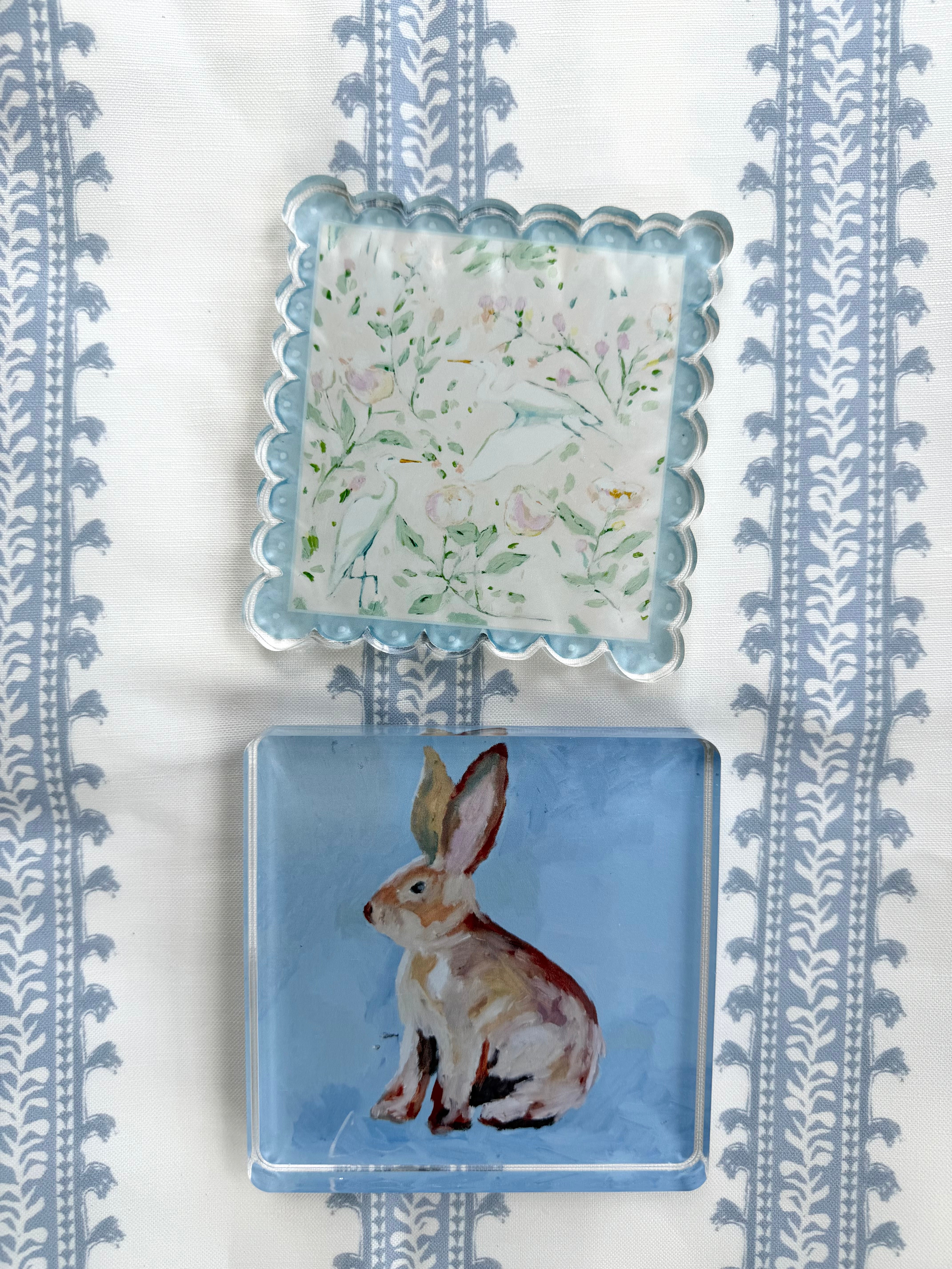 Egrets On Scalloped Acrylic Art Block
