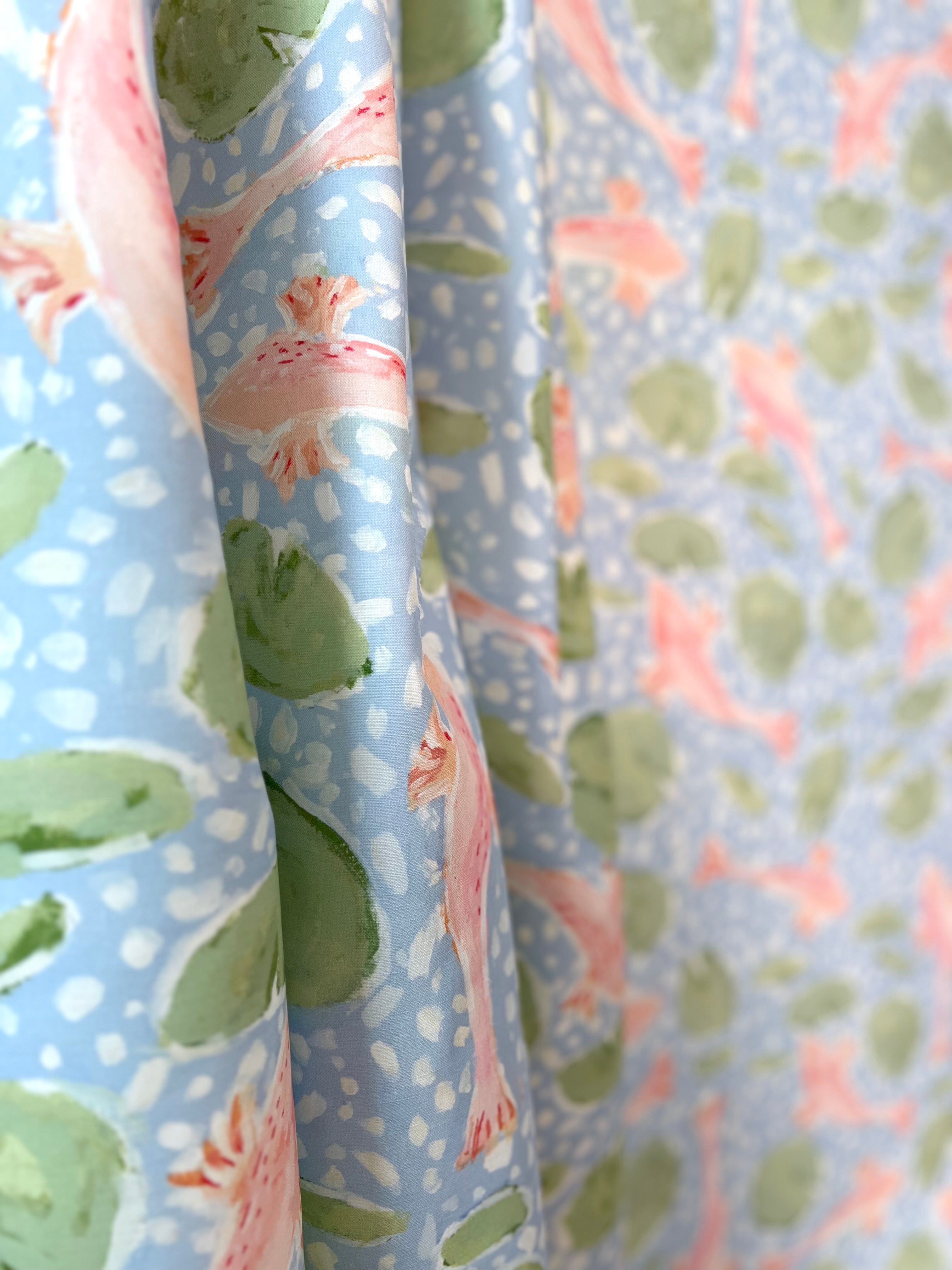 Koi For Wendie In Blue- Fabric
