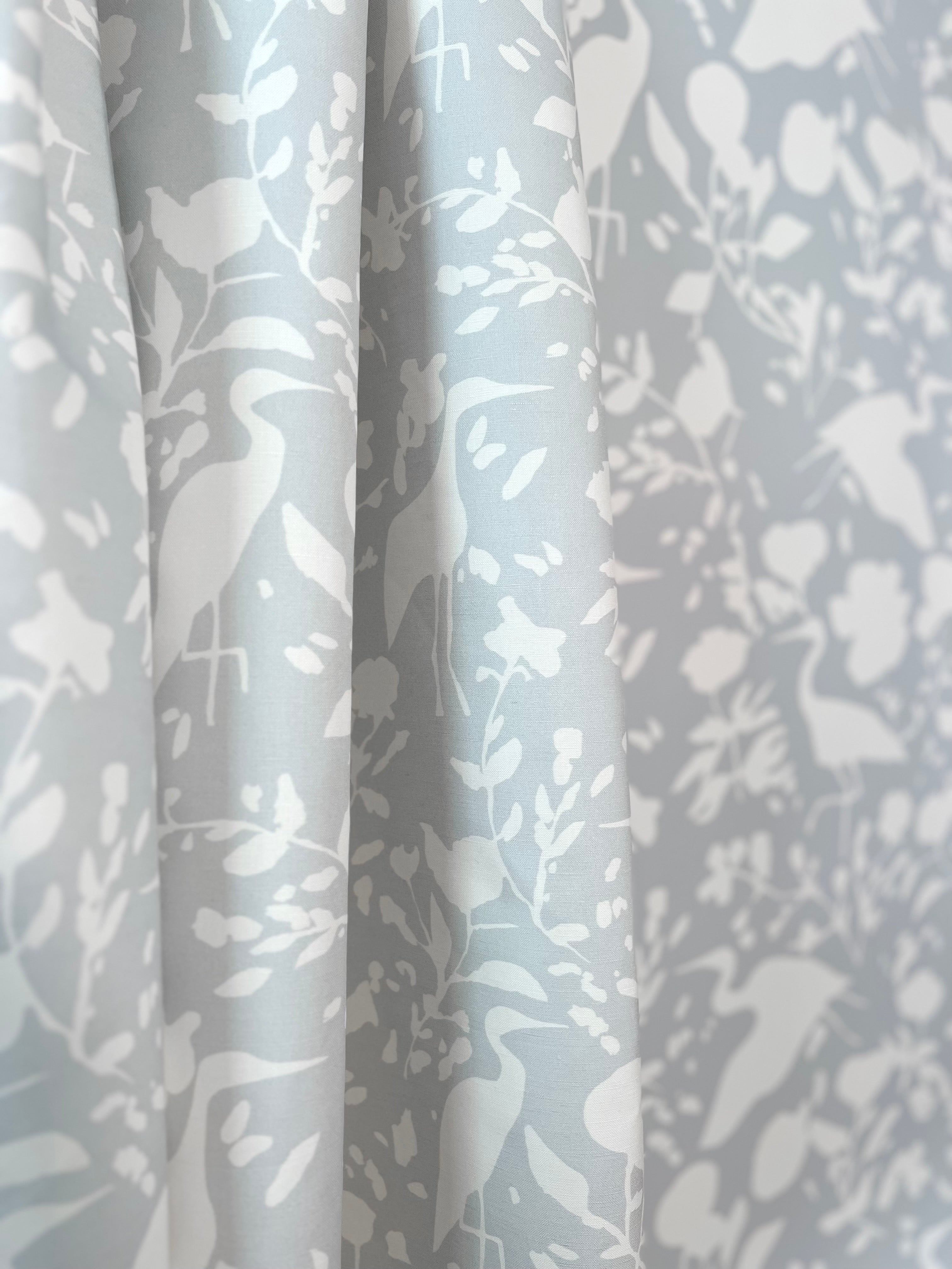 Egrets For Hadley In White & Natural Blue- Fabric