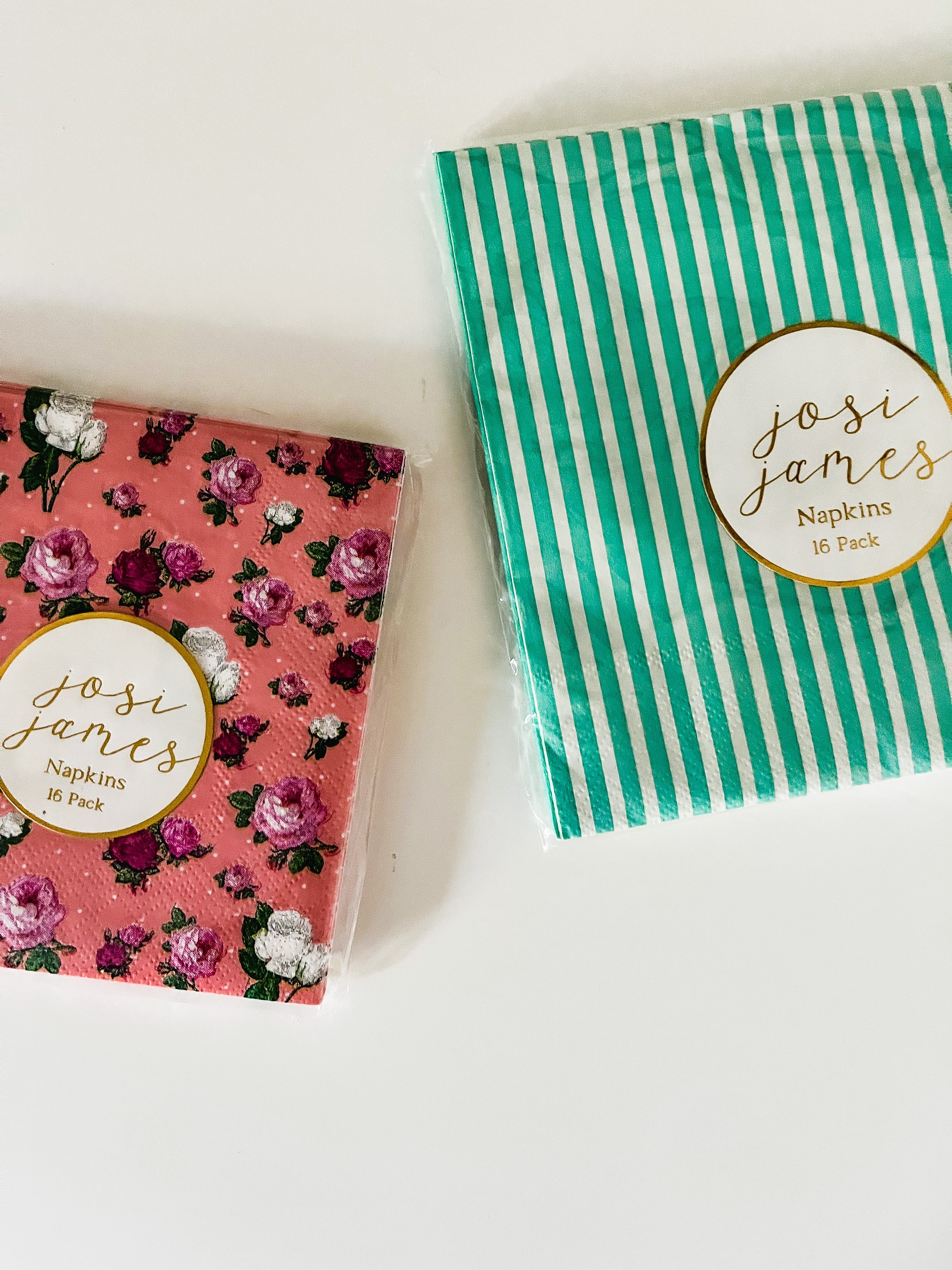 Turquoise Striped Napkins Large