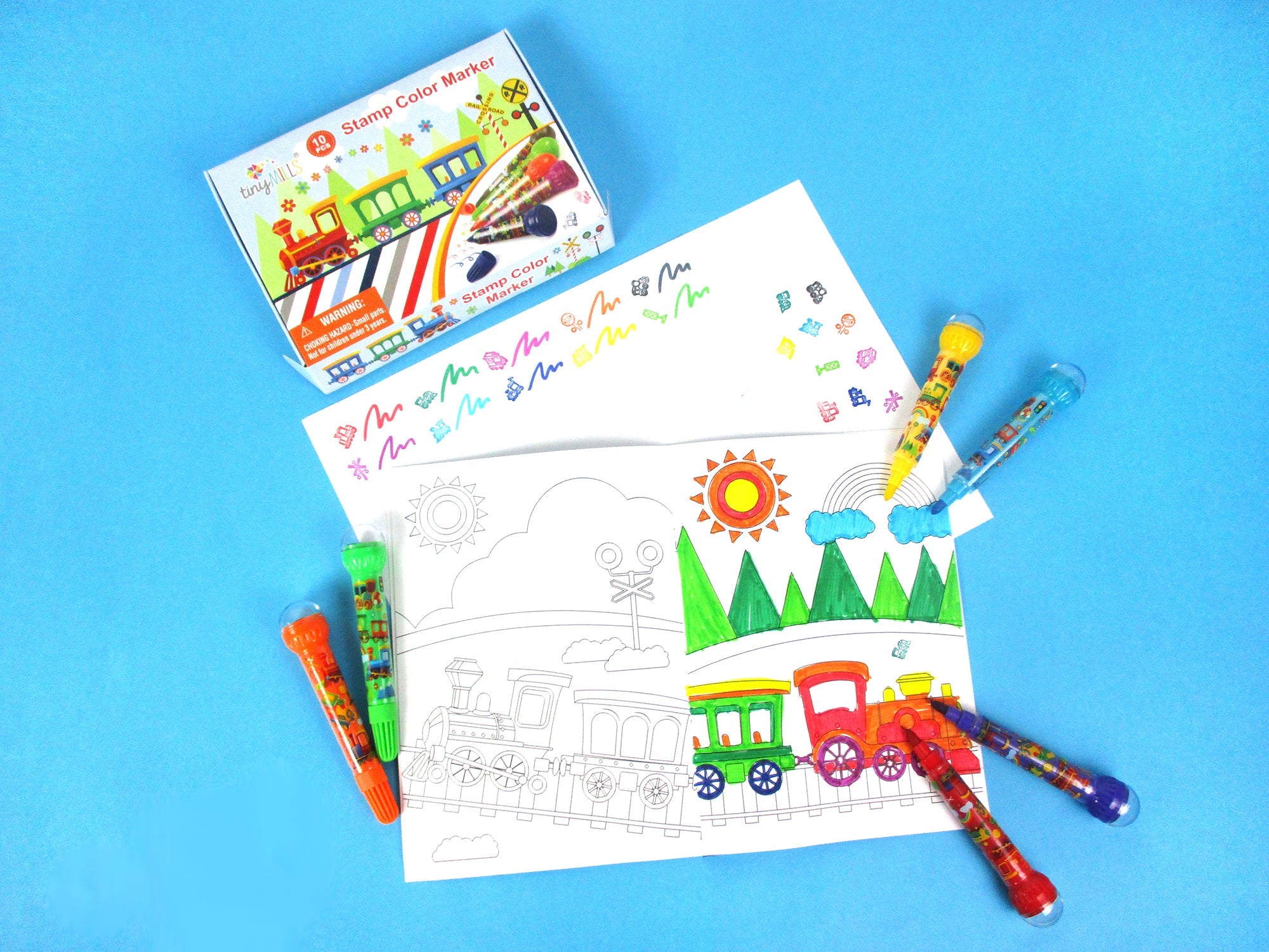 Train Stamp Marker Set - Set Of 10