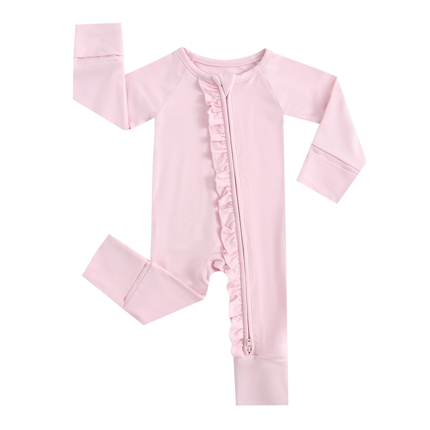 Dawn Ruffled Zippered Baby Romper