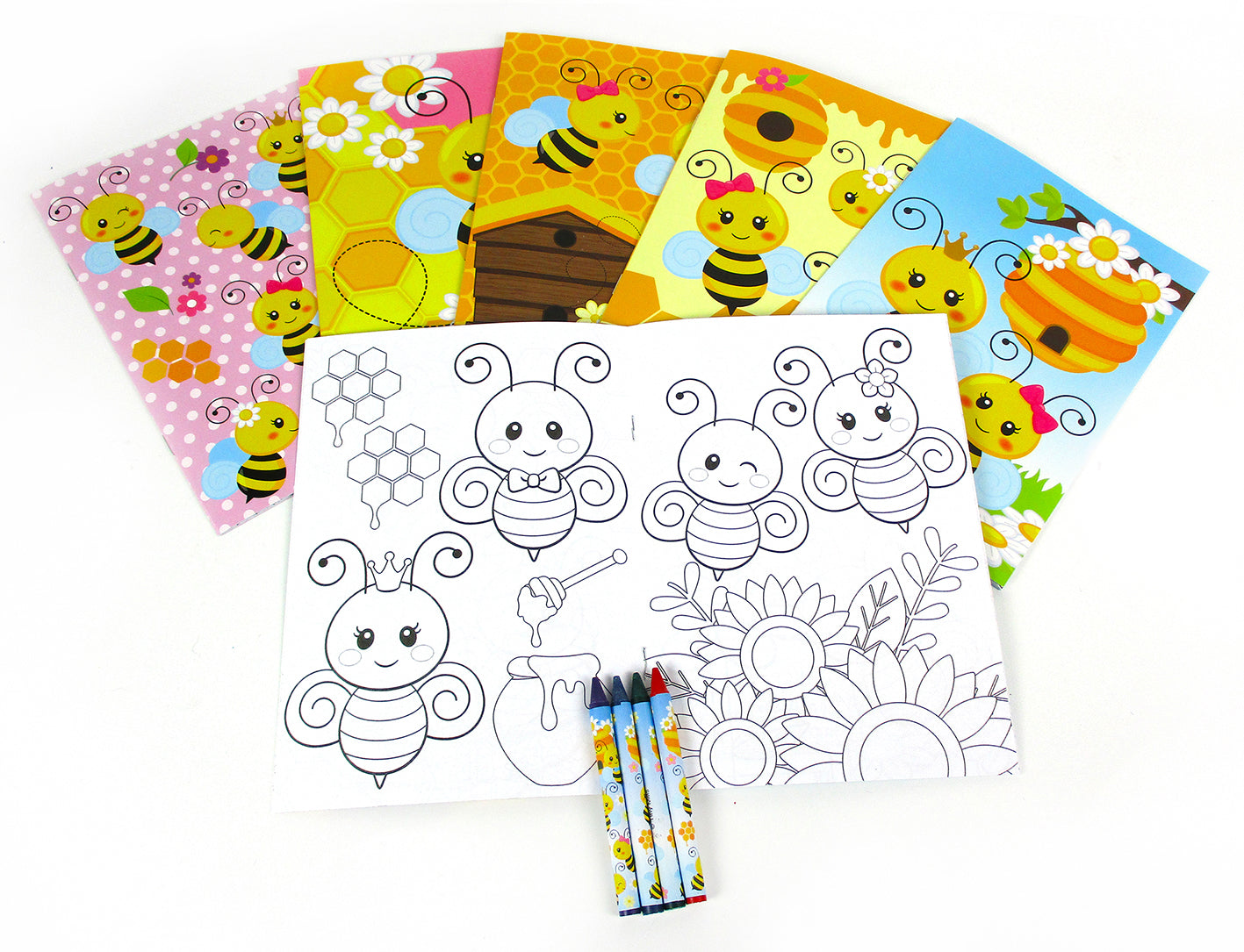 Honeybees Coloring Books With Crayons Party Favors - Set Of 6 Or 12