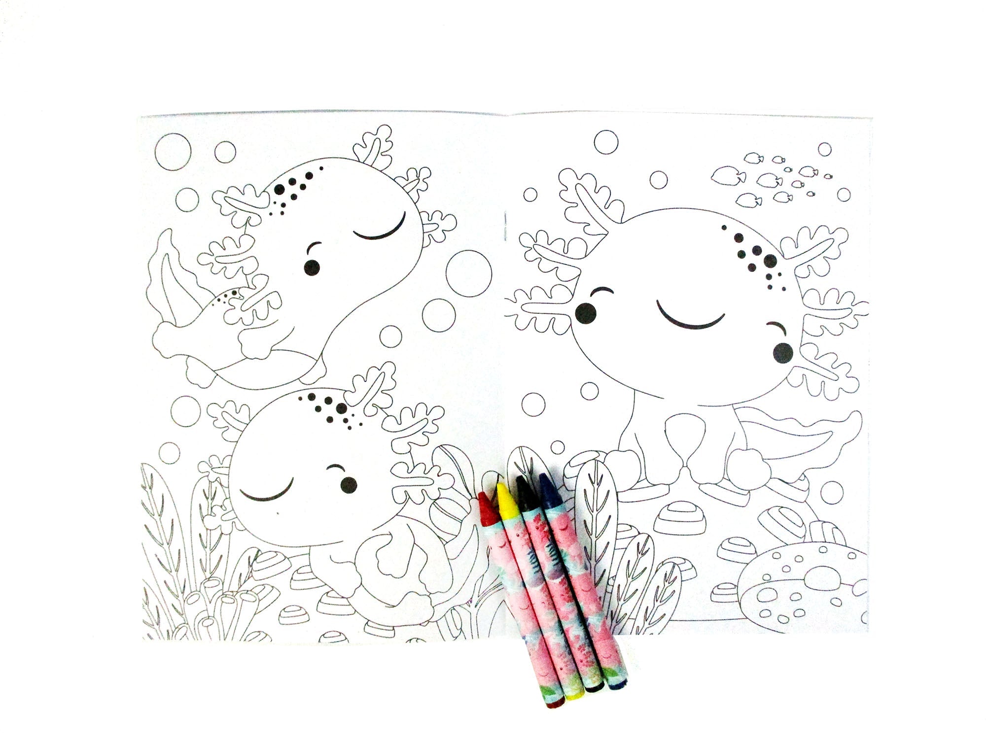Axolotl Coloring Books With Crayons Party Favors - Set Of 6 Or 12